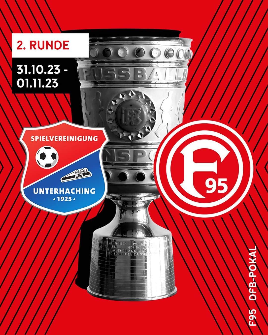 フォルトゥナ・デュッセルドルフさんのインスタグラム写真 - (フォルトゥナ・デュッセルドルフInstagram)「Wieder kein Pokal-Heimspiel für uns 🙄 In der zweiten Runde des DFB-Pokals treffen wir auf den Drittligisten SpVgg Unterhaching. Das ergab die Auslosung im Rahmen der ARD-Sportschau am Sonntagabend. Was sagt Ihr zum Los? • • #f95 #fortuna #DFBPokal」10月2日 2時31分 - f95