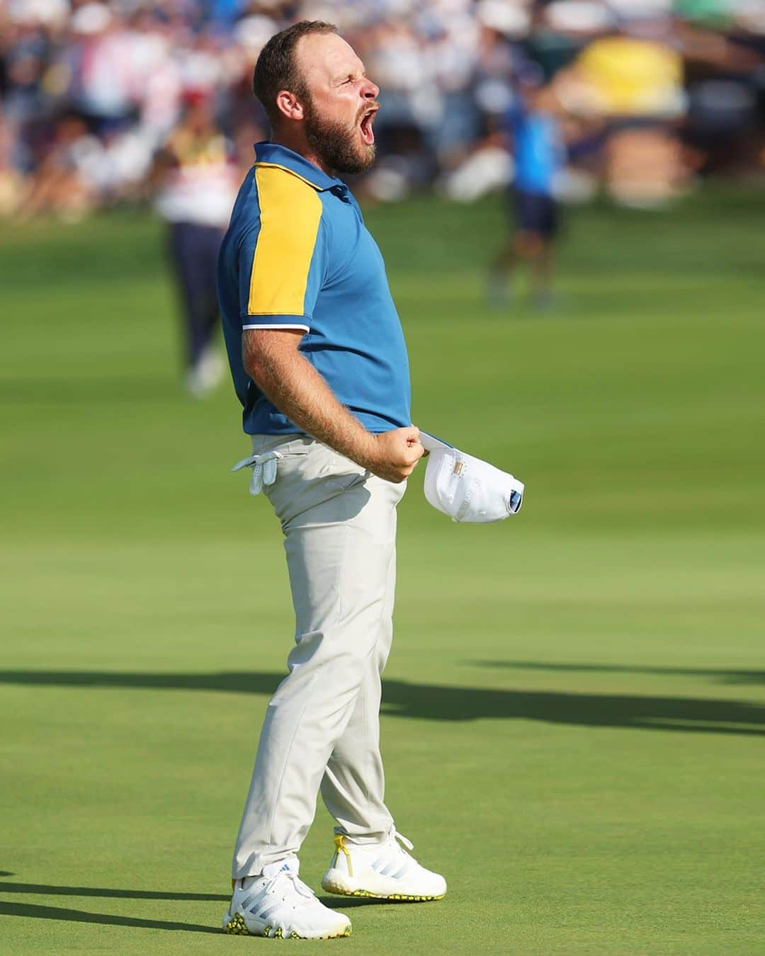 adidas Golfのインスタグラム：「🇪🇺RYDER CUP CHAMPIONS🇪🇺 *thunder clap*  Team @rydercupeurope takes home the 🏆 Congrats to two-time Ryder Cup winner @tyrrellhatton and our Ryder Cup rookies @luddeaberg & @nicolaihoejgaard」