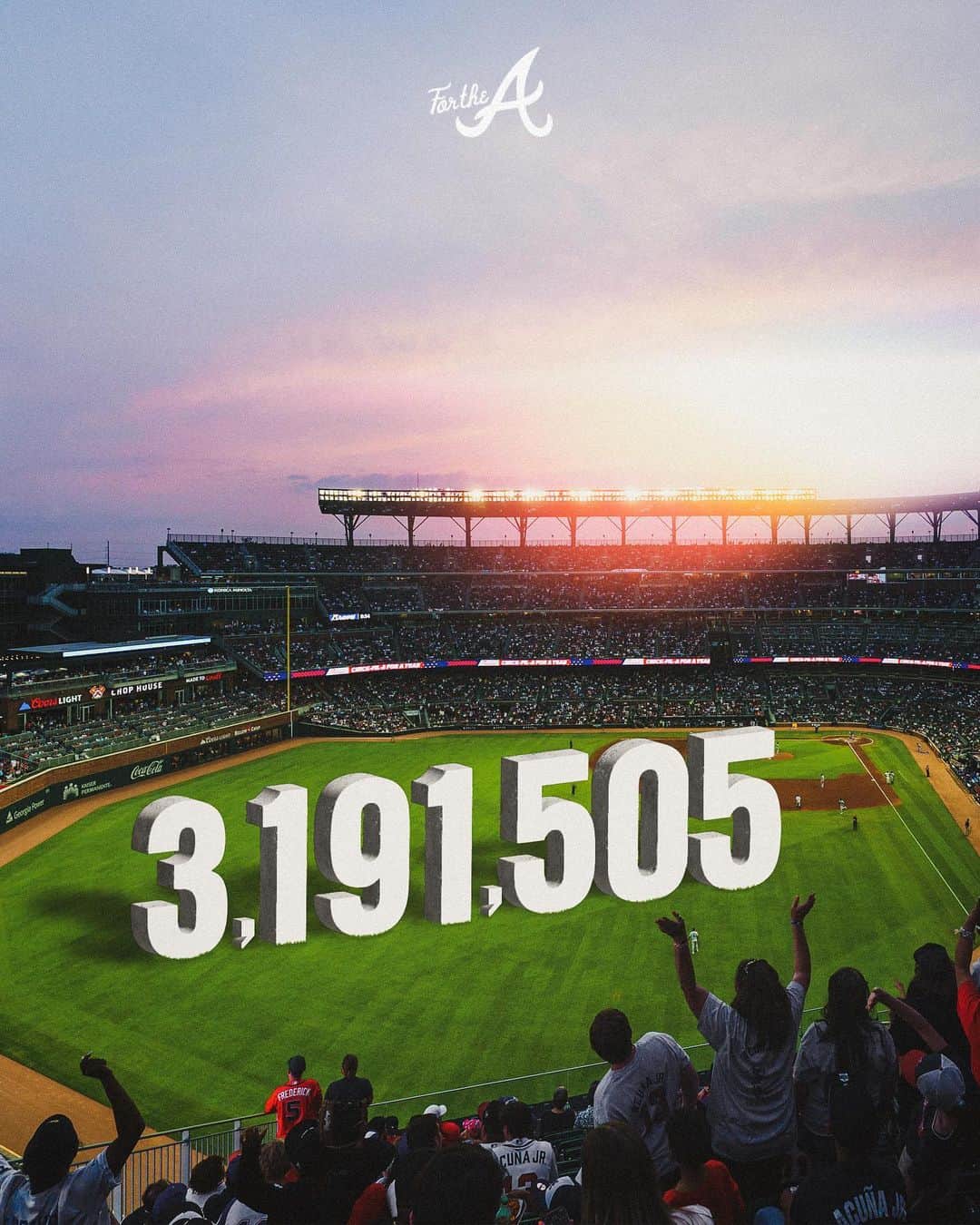 アトランタ・ブレーブスのインスタグラム：「Our final 2023 regular season attendance—a new record at @truistpark!   3,191,505 reasons to say “thank you” ♥️」