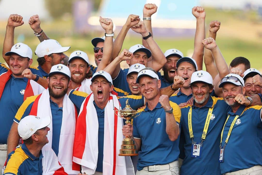 ルーク・ドナルドのインスタグラム：「What a team! The Ryder Cup is back in European hands 🇪🇺 🏆@rydercupeurope」