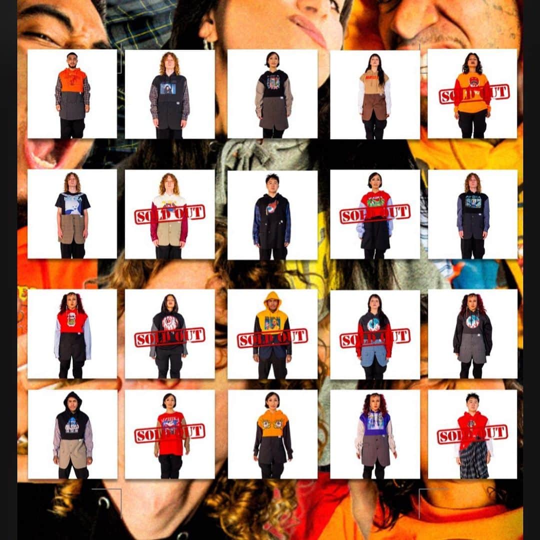 ミシカのインスタグラム：「‼️ HALFWAY SOLD-OUT ‼️  @mishkagram @kmeworld  There are only a few left online: https://mishkanyc.com • collect yours before it’s gone! - - - #mishka #kmeworld #streetwearfashion #hoodies #oneofakind #collectibles #fashion #wearyourweird」