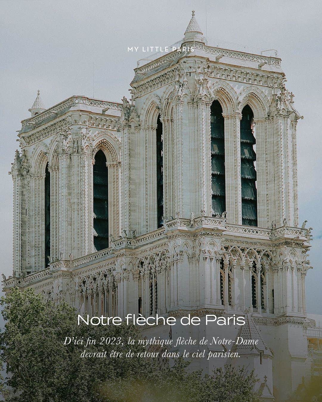 My Little Parisのインスタグラム：「Elle sera identique à celle dessinée par Eugène Viollet-Leduc en 1859.  🇬🇧: It will be identical to the one designed by Eugène Viollet-Leduc in 1859.   (📸: Alina Rossoshanska)」