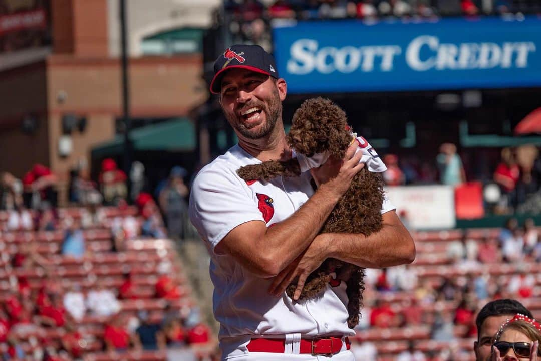 セントルイス・カージナルスさんのインスタグラム写真 - (セントルイス・カージナルスInstagram)「Meet Louie! 🐶  As a retirement gift, Waino was surprised with the puppy he’s always wanted!」10月2日 5時11分 - cardinals