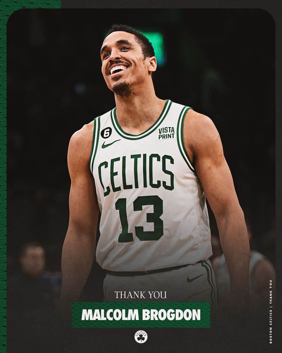 ボストン・セルティックスのインスタグラム：「Thank you to the Sixth Man of the Year, @malcolmbrogdon, for making a big impact in Boston from day one ☘️」