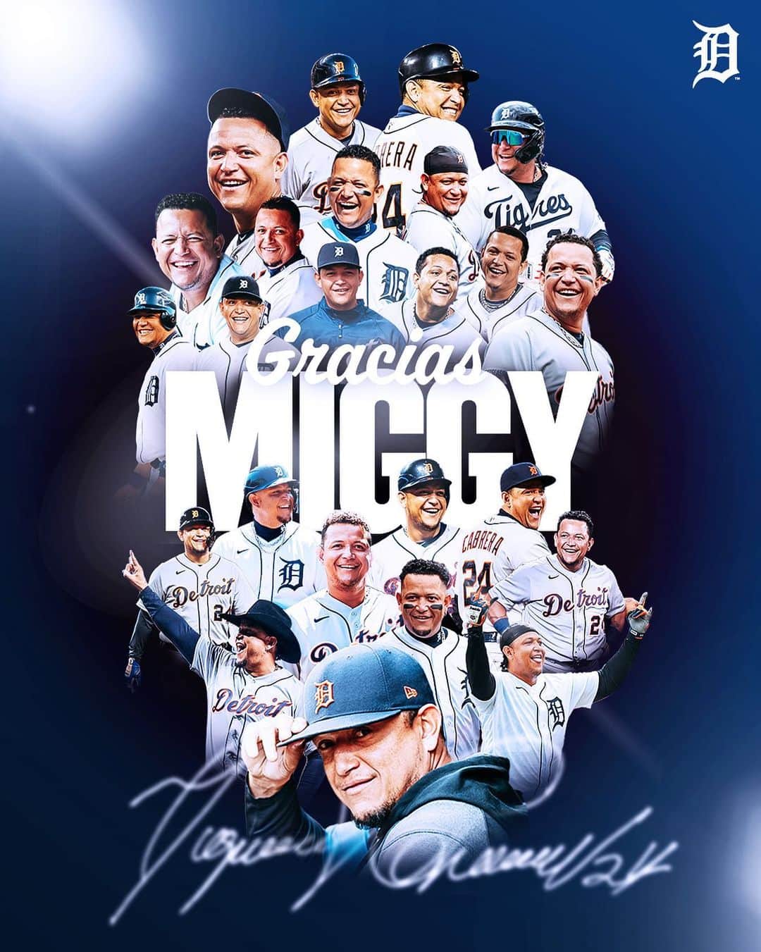 デトロイト・タイガースのインスタグラム：「We will never be the same for knowing you. It’s not goodbye, it’s until we meet again. #GraciasMiggy」