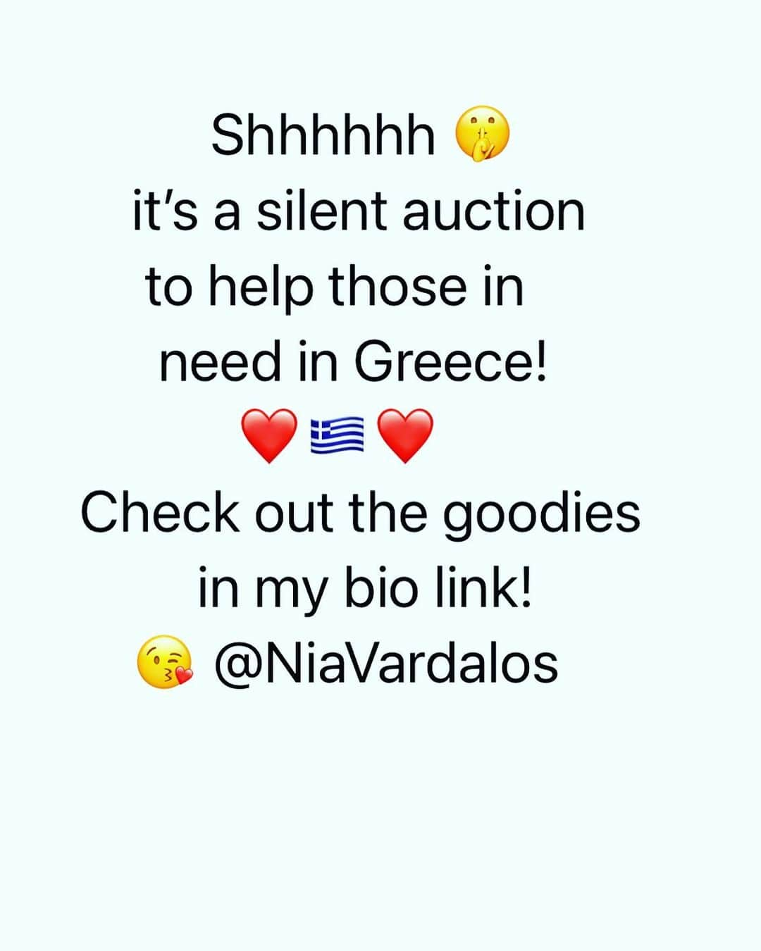 ニア・ヴァルダロスのインスタグラム：「Cool stuff! Bidding is open! See all the gifts in my bio including some goodies from @johnstamos n me! ❤️🇬🇷❤️ for more details see the page of @the_hellenic_initiative」