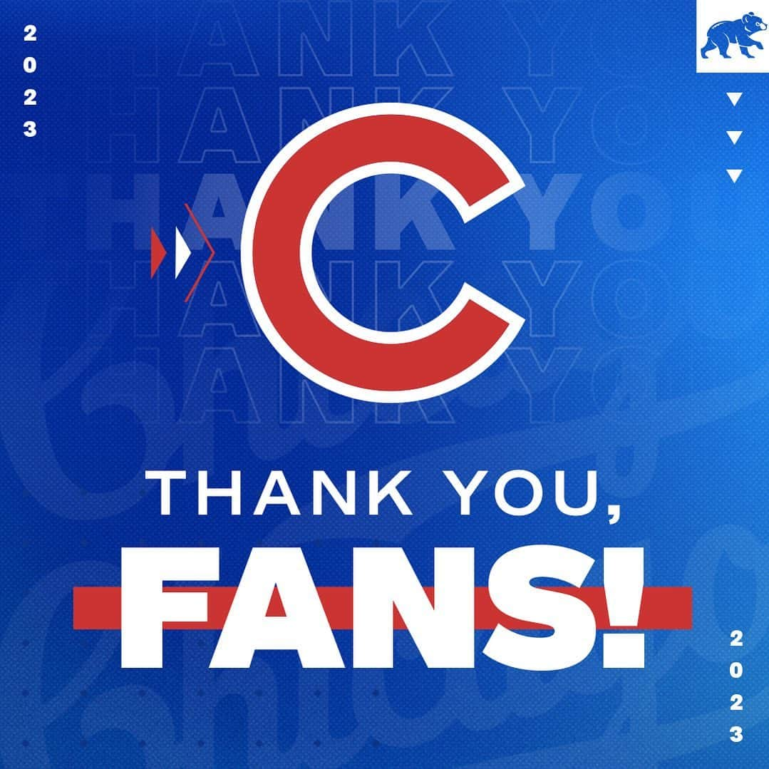 シカゴ・カブスのインスタグラム：「Through 162, we can count on you. 💙  Thank you, Cubs fans! See you soon.」