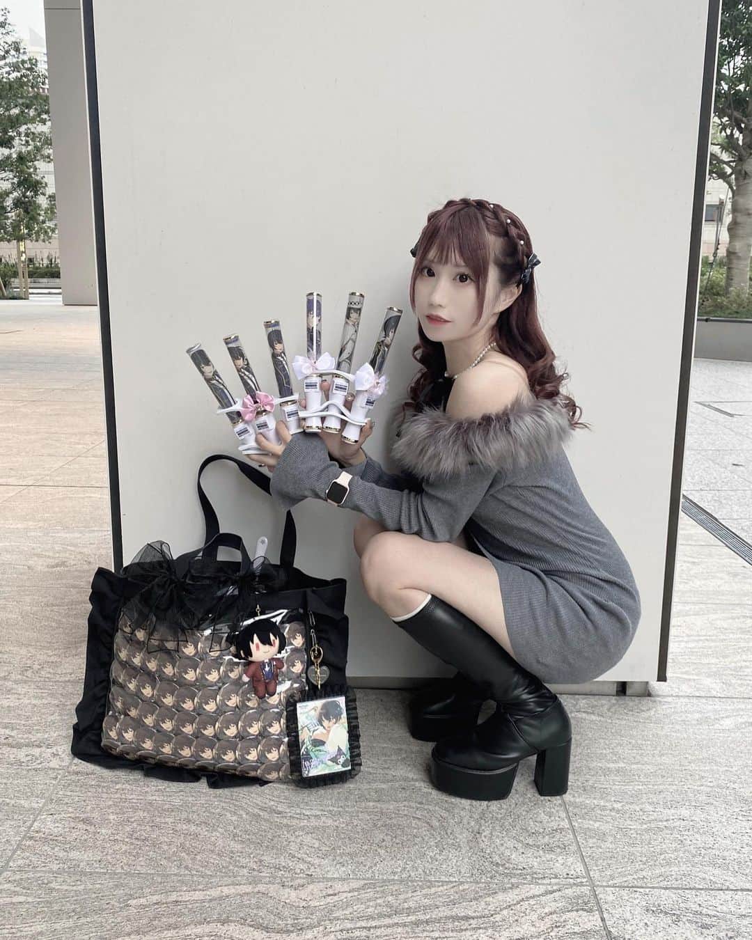 結城らんのインスタグラム：「可愛い髪型はりなさん🫶🏻ありがとうございました🥲✨ . #朔間凛月」