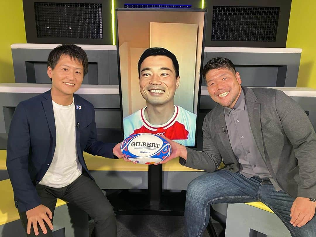 畠山健介さんのインスタグラム写真 - (畠山健介Instagram)「DAZN ❎🏉だぞーん😝😜🤪  #DAZN #ダゾーン #DAZN観てください #山田章仁 #長澤洋明 アナ #ラグビー #rugby」10月2日 17時40分 - hatake03