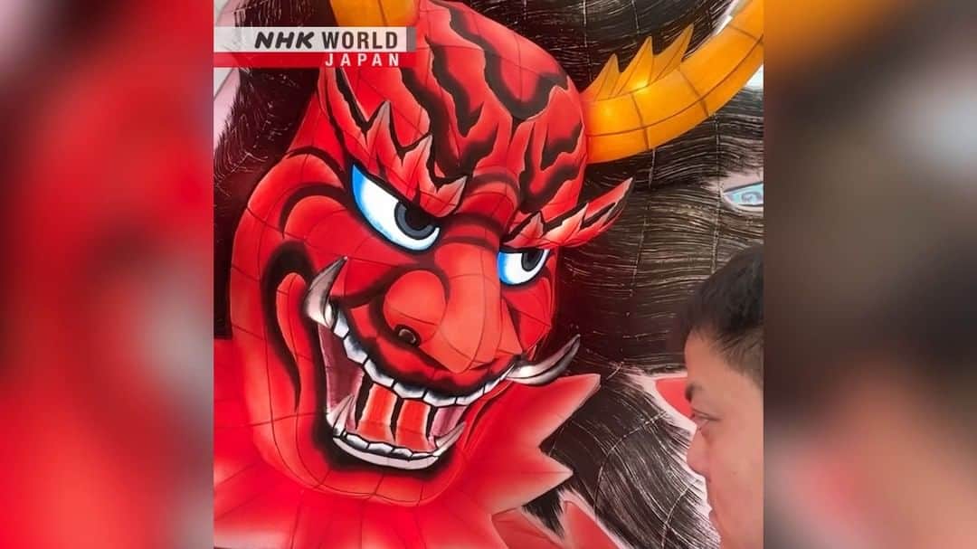 NHK「WORLD-JAPAN」のインスタグラム：「The spectacular Aomori Nebuta Festival! 🌟👏🌟📸🌟  Come along for the ride as 100 cameras follow the making of a giant nebuta float and its parade through the streets of Aomori city. 💚❤️💙🧡  Made of wood, wire, and paper, the colorful 1.5-ton float is maneuvered by 18 men along a 3.1-km route. 💪 . 👉Go behind the scenes of this wild parade｜Watch｜100 CAMERAS: Aomori Nebuta Festival｜Free On Demand｜NHK WORLD-JAPAN website.👀 . 👉Tap in Stories/Highlights to get there.👆 . 👉Follow the link in our bio for more on the latest from Japan. . 👉If we’re on your Favorites list you won’t miss a post. . . #matsuri #festival #japantradition #japanculture #festival #nebuta #ねぶた #festivalfloat #summerfestival #japanesefestival #discoverjapan #visitjapan #traditionaljapan #aomori #100cameras #japan #nhkworldjapan」