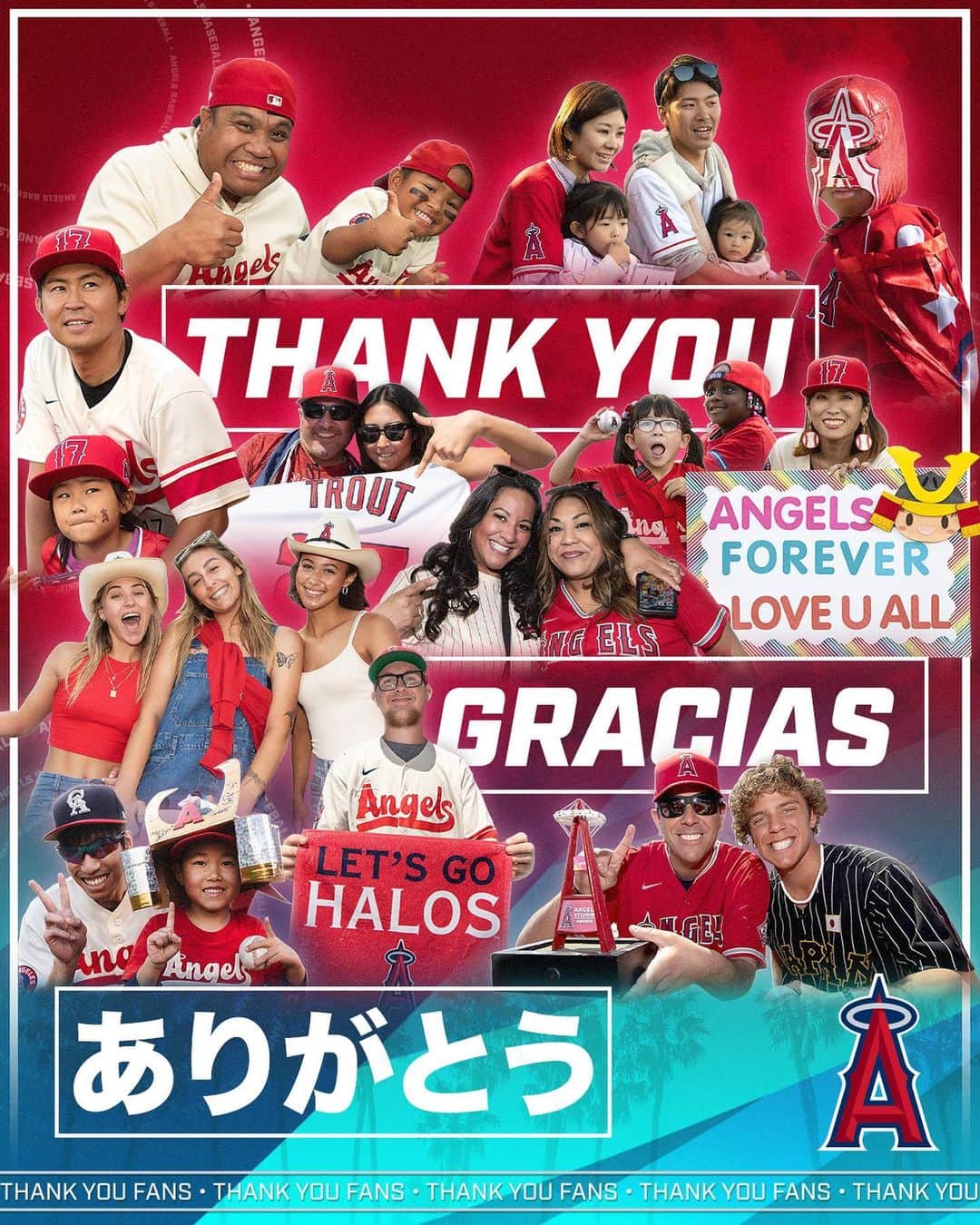 ロサンゼルス・エンゼルス・オブ・アナハイムのインスタグラム：「thank you, Angels fans ❤️」
