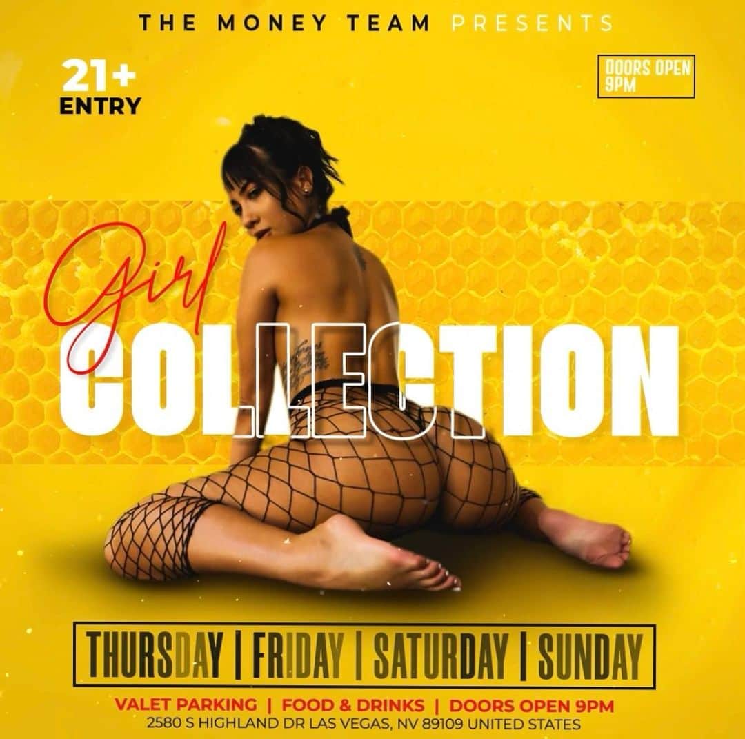 フロイド・メイウェザー・ジュニアのインスタグラム：「GIRL COLLECTION IS THE PLACE TO BE IN VEGAS ALL WEEKEND LONG  DOOR OPENS @ 9:00pm   •THURSDAY •FRIDAY •SATURDAY •SUNDAY  Must be 21 To Enter.  Ladies are welcome with or without male companion.  Come party at the best most luxurious venue in Las Vegas "Girl Collection"  HOOKAH IS NOW AVAILABLE!!!  GIRL COLLECTION 2580 S Highland Dr Las Vegas, NV 89109 1 -(844) 447-5758  #GirlCollection」