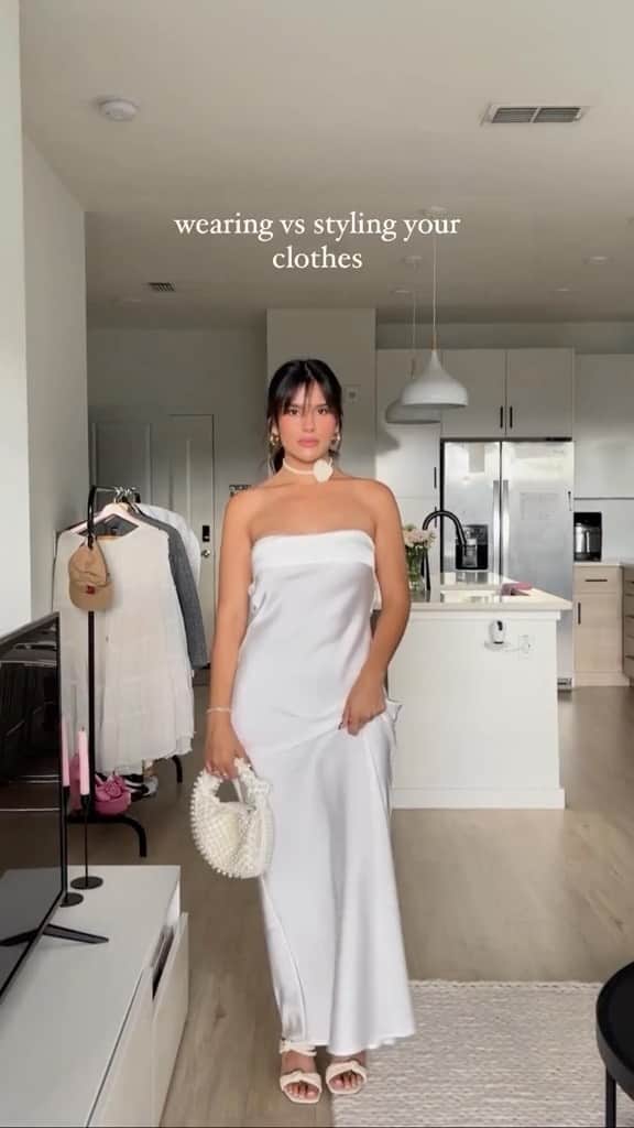 Beginning Boutiqueのインスタグラム：「Wearing versus styling your dream Prom dress with the beautiful @kiaralindeborg 🤍 Shop the best-selling Maiah White Maxi Dress, online now!」