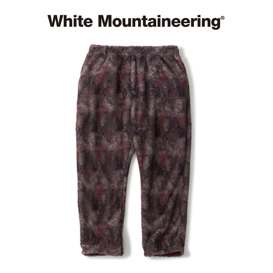 ホワイトマウンテニアリングのインスタグラム：「_ White Mountaineering®︎ 23AW Collection   ABSTRACT PATTERN FLEECE PANTS  #whitemountaineering  #abstractpattern #fleecepants」