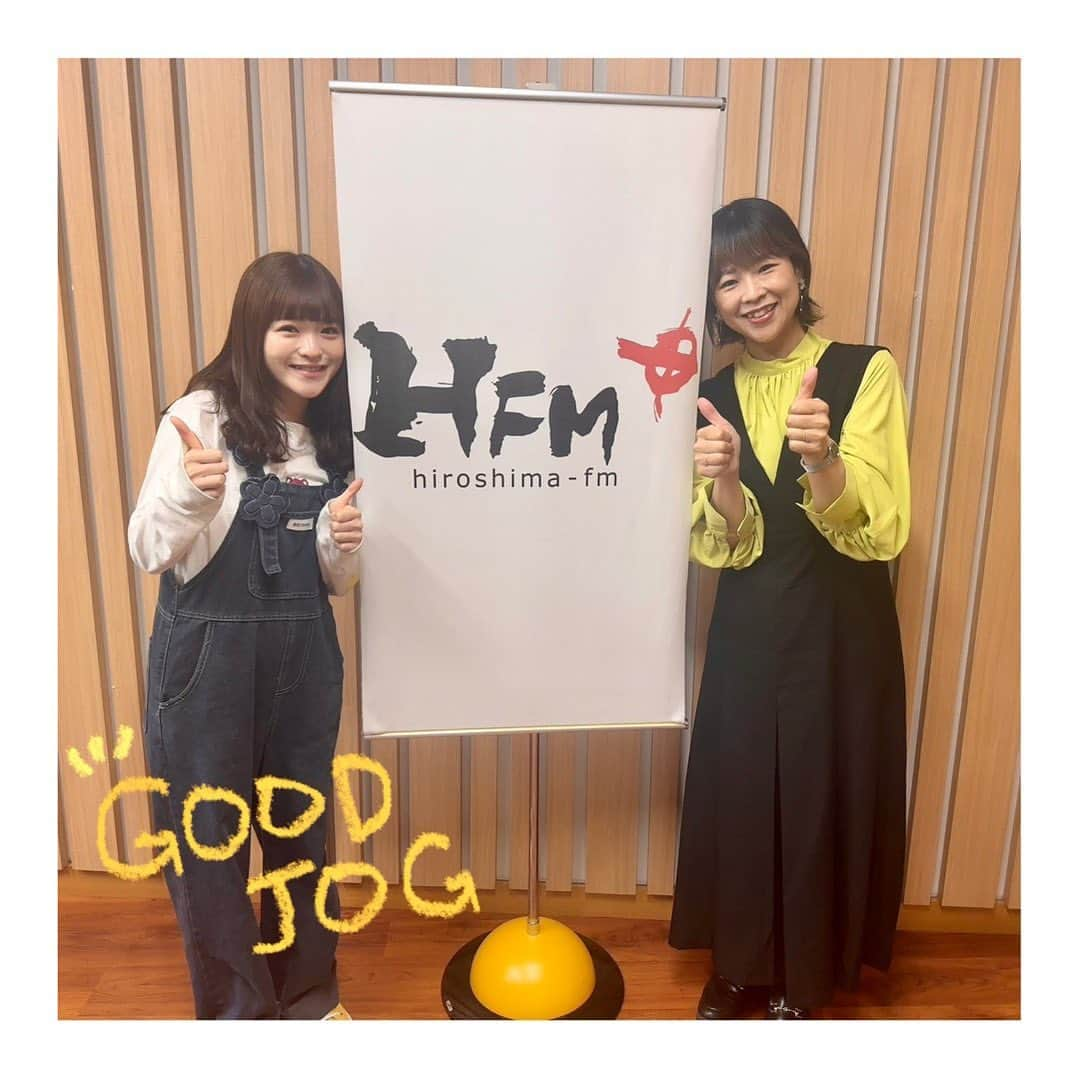 maa.のインスタグラム：「🌻広島FM 「GOOD JOG」 ありがとうございました🌼  約1年半ぶりの"GOOD JOG"そして、 久しぶりの生出演楽しかった〜〜〜っっ.ᐟ.ᐟ やっと俊山さんにお会い出来て いっぱいお話しました＾＾ 聴けれんかった方はぜひradikoで聴いて下さい📻♬  8日(日)の酒祭りに向けて 今週一週間ガンバロ〜💪🏻  #広島fm #goodjog」