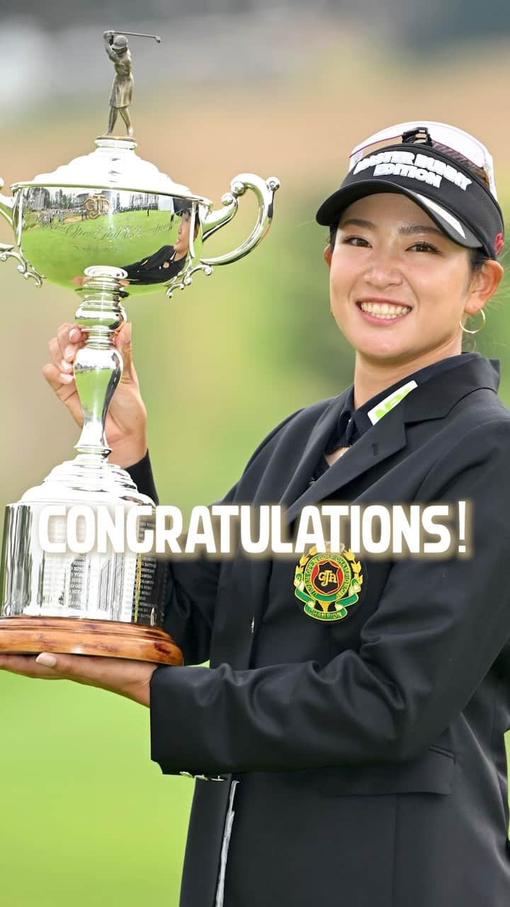 原英莉花のインスタグラム：「. #日本女子オープン 🏆  今年の日本一の女子ゴルファーの称号を手にしたのは #原英莉花 👏✨  JLPGAツアー通算5勝目、3度目のメジャー制覇は、怪我からの完全復活を自らの手で証明する、大きな大きな1勝となりました💫  #JLPGA #日本女子OP2023 #日本女子オープンゴルフ選手権」