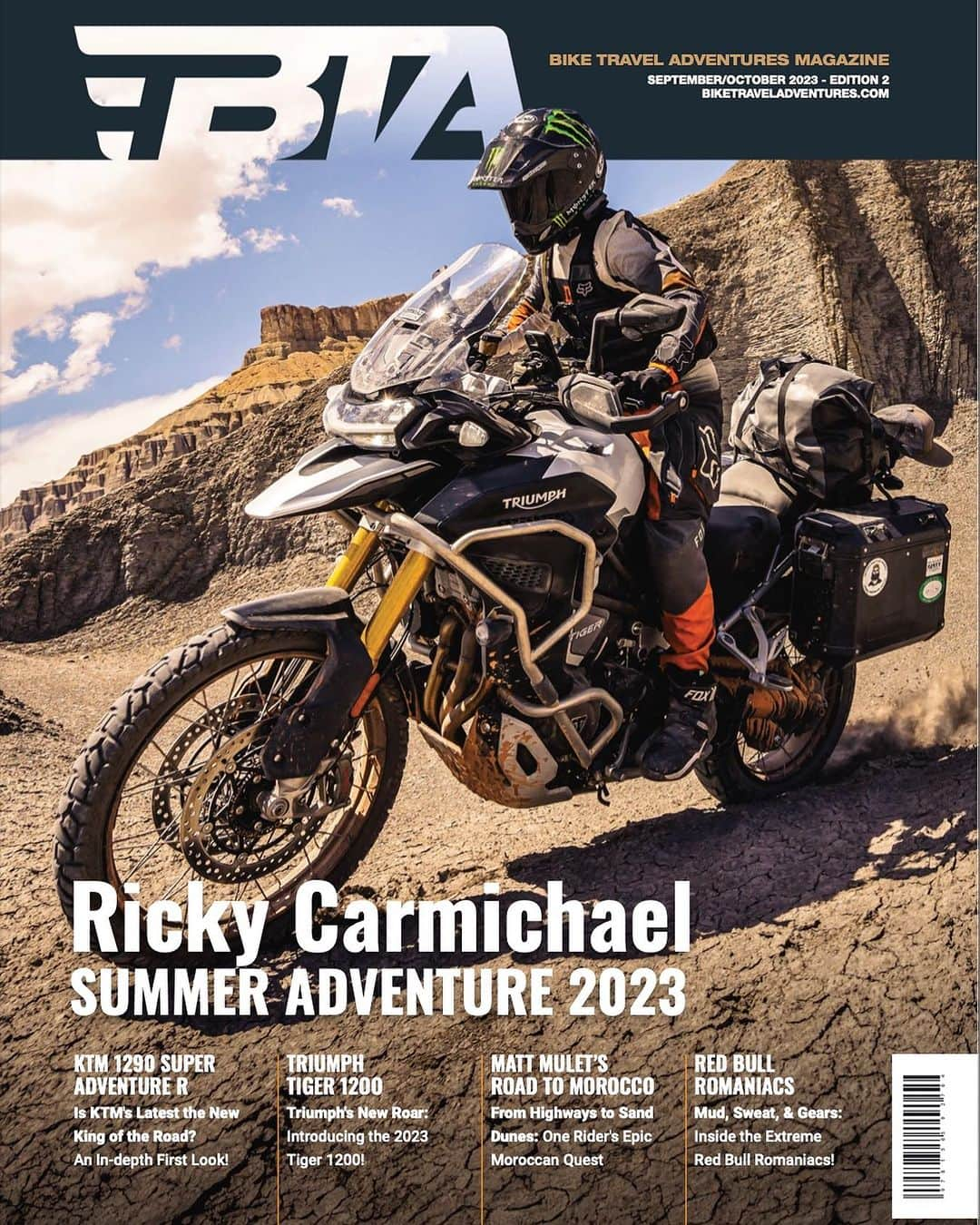 リッキー・カーマイケルのインスタグラム：「The legend himself @rickycarmichael on the cover of the latest @btamagazine 📷 @cudby @offroadundergroundofficial @officialtriumph @triumphamerica  #rcssummeradventure」