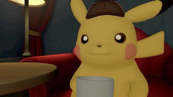 のインスタグラム：「Learn about the events that led up to Tim and Pikachu’s latest adventure in this trailer for #DetectivePikachuReturns!  Detective Pikachu Returns comes to #NintendoSwitch on 10/6! 🔎」