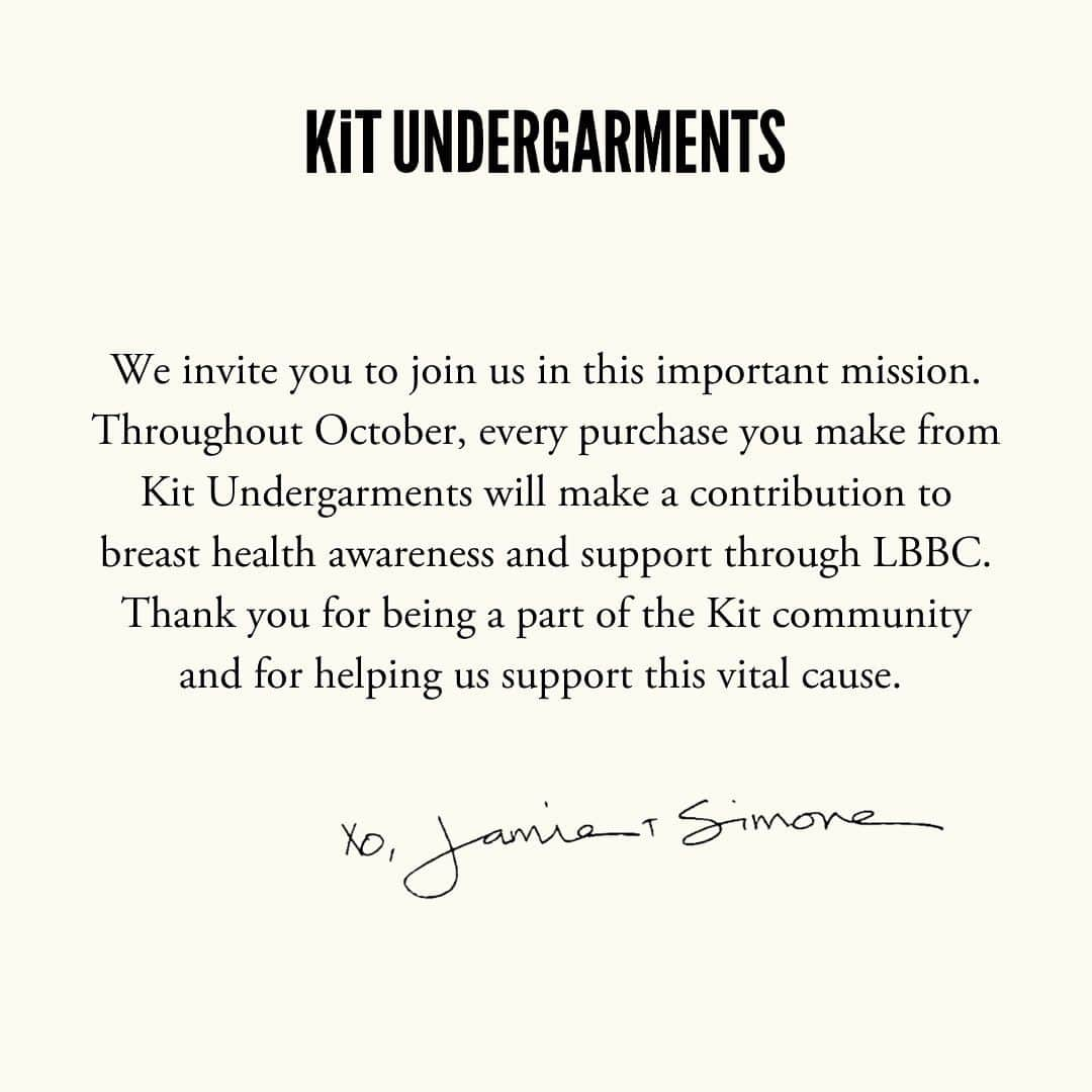 シモンカミールさんのインスタグラム写真 - (シモンカミールInstagram)「A letter from our founders, @simoneharouche & @sweetbabyjamie, this is Breast Cancer Awareness Month.💗」10月3日 1時52分 - kitundergarments