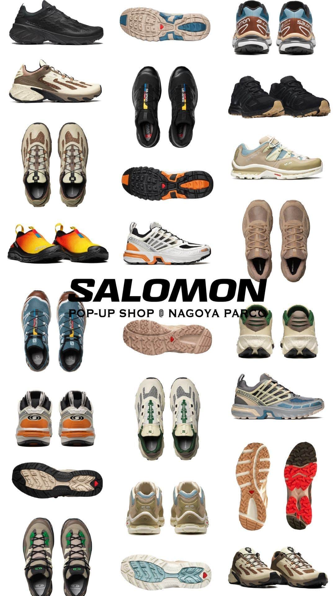 のインスタグラム：「【 Information 】 SALOMON POP-UP  2023.10.06(FRI) - 10.13(FRI) at CITYSHOP NAGOYA PARCO  注目の最新コレクションと人気なアーカイブも登場！ 名古屋店限定イベントとなります。この機会をお見逃しなく！  ________________________ #CITYSHOP#nagoya  #FASHION #FOOD#salomon」