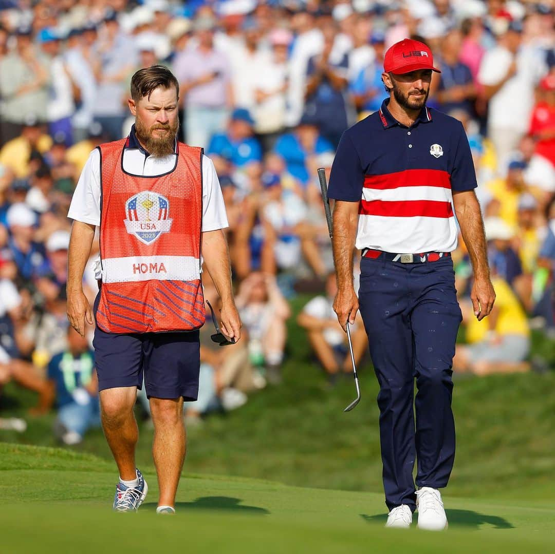 マックス・ホーマのインスタグラム：「Crazy week. An honor to compete in The Ryder Cup for USA. More motivated than ever to make another team and get that cup back. Will really miss hanging with these boys🤝🇺🇸」