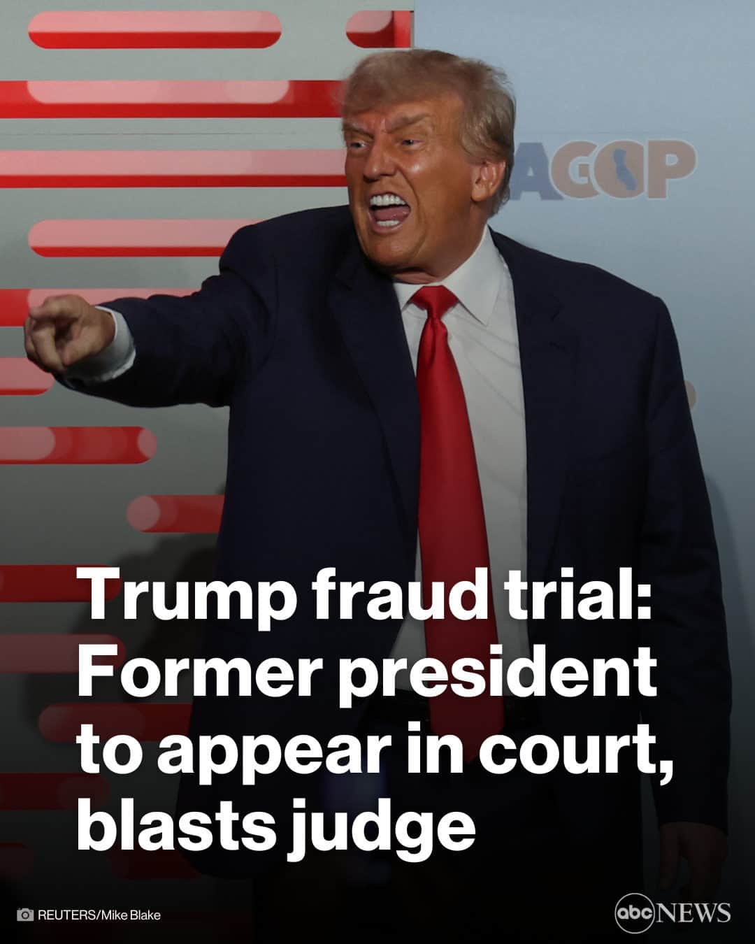 ABC Newsさんのインスタグラム写真 - (ABC NewsInstagram)「Former Pres. Trump steps up his attacks on the judge overseeing and deciding his case ahead of civil fraud trial. MORE AT LINK IN BIO. #NEWS #DONALDTRUMP」10月2日 21時00分 - abcnews
