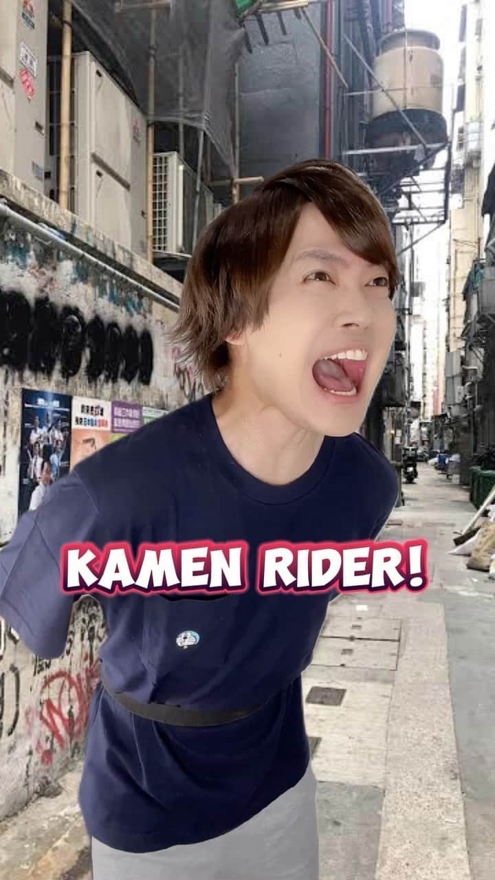 そこらへん元気のインスタグラム：「Kamen Rider SANTAI.. Kalau kamen rider pake jalan umum jadi begini ya😅  #kamenrider #tokusatsu #japanese #genkibanget」