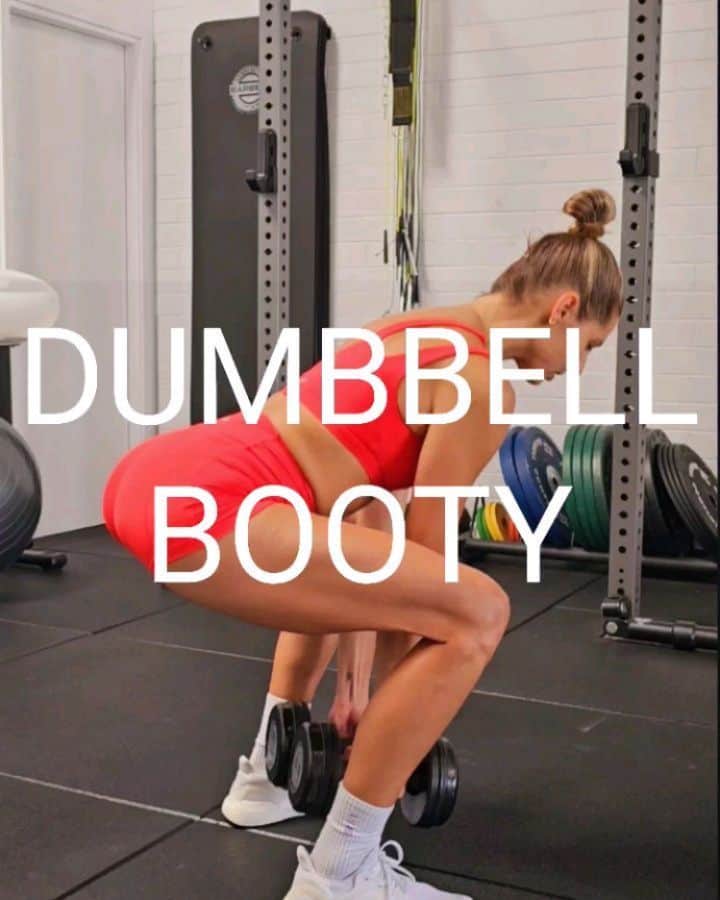 Amanda Biskのインスタグラム：「DUMBBELL BOOTY 🍑 My new program 'Athletic Dumbbell' now officially has its place on my #freshbodyfitmind app, right next to my original program 'Lean & Toned' 🥰  This workout is a little sample of what to expect in both programs, but each has slightly different goals:  LEAN & TONED • Beginner/Intermediate • Foundational movements • Each workout in the week focuses on specific AREAS of the body - Arms & Back, Legs & Glutes etc  ATHLETIC DUMMBELL • Itermediate • Movements are more complex & quicker • Each workout in the week focuses on MOVEMENT specific goals - Explosive Plyometric, Coordination & Core etc  And of course, every class is follow along with all of my real time tips, techniques & encouragement 🙂 #dumbbellworkout #bootyworkout #gluteworkout  DUMBBELL BOOTY WORKOUT: 45sec ON | 60sec REST between • aim for 6-8reps (move slowly & with control) • use a weight where the last 10sec (2reps) are hard to finish...I'm using 10kg.  ab❤️x  Wearing: @lskd 🍒  AMANDA15 for 15% off!  Music: Monalisa (Franglish & DJ Babs Remix) -  Lojay & Sarz  ✨️www.freshbodyfitmind.com✨️」