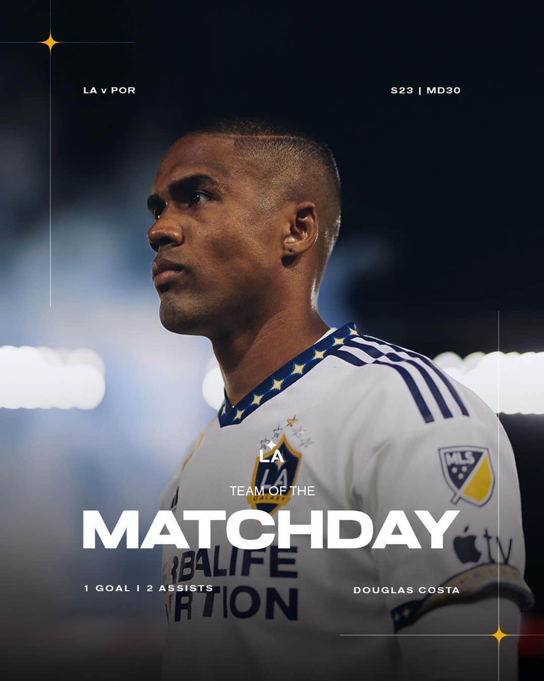 ダグラス・コスタのインスタグラム：「DC10 ⚡️  @douglascosta named to @mls Team of the Matchday!」