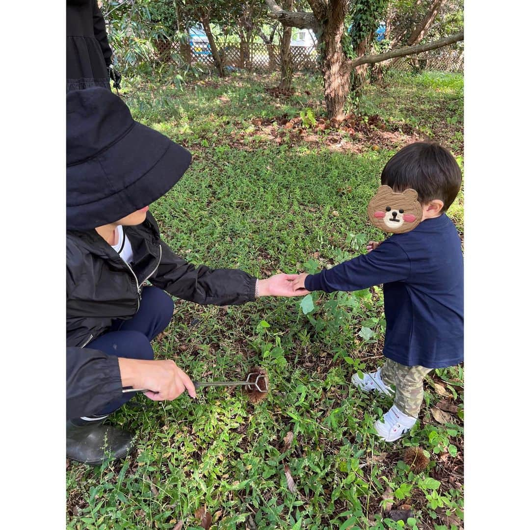 森麻季さんのインスタグラム写真 - (森麻季Instagram)「🌰  秋の味覚  ご無沙汰しすぎています あれよあれよという間に10月  お友達の親戚のお宅で栗拾いをさせてもらいました  今年は猛暑と局地的な大雨の影響が秋の味覚にも打撃だったみたいです  次男は人生初の栗拾い 一つ一つリアカーにポイっと入れてくれました  #久々の投稿  #夏は過ぎ秋 #夏の投稿まだしたいのでします #栗拾い #秋 #秋の味覚  #子育て #5歳 #1歳8ヶ月」10月2日 21時54分 - maki.mori_m