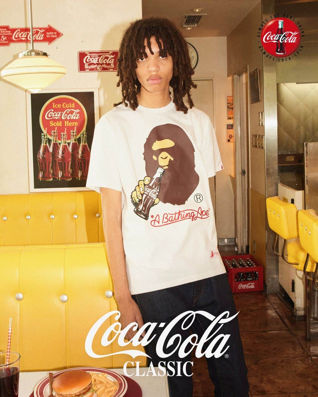 ア ベイシング エイプさんのインスタグラム写真 - (ア ベイシング エイプInstagram)「A BATHING APE® and Coca-Cola® are collaborating on a new collection that will be available at A BATHING APE® authorized stores and BAPE.COM on Saturday, October 7th.   For the fourth time since the last collab in 2020, BAPE® is releasing a collection with Coca-Cola, this time featuring rare motifs used by the brand in the 90s.   The varsity jacket in particular features the rare motifs used by Coca-Cola in the 90s, with lots of patches and embroidery, and the lining is decorated with a COLOR CAMO pattern.   ©2023 The Coca-Cola Company. All Rights Reserved.  @cocacola   #abathingape #bape #CocaCola」10月2日 22時00分 - bape_japan