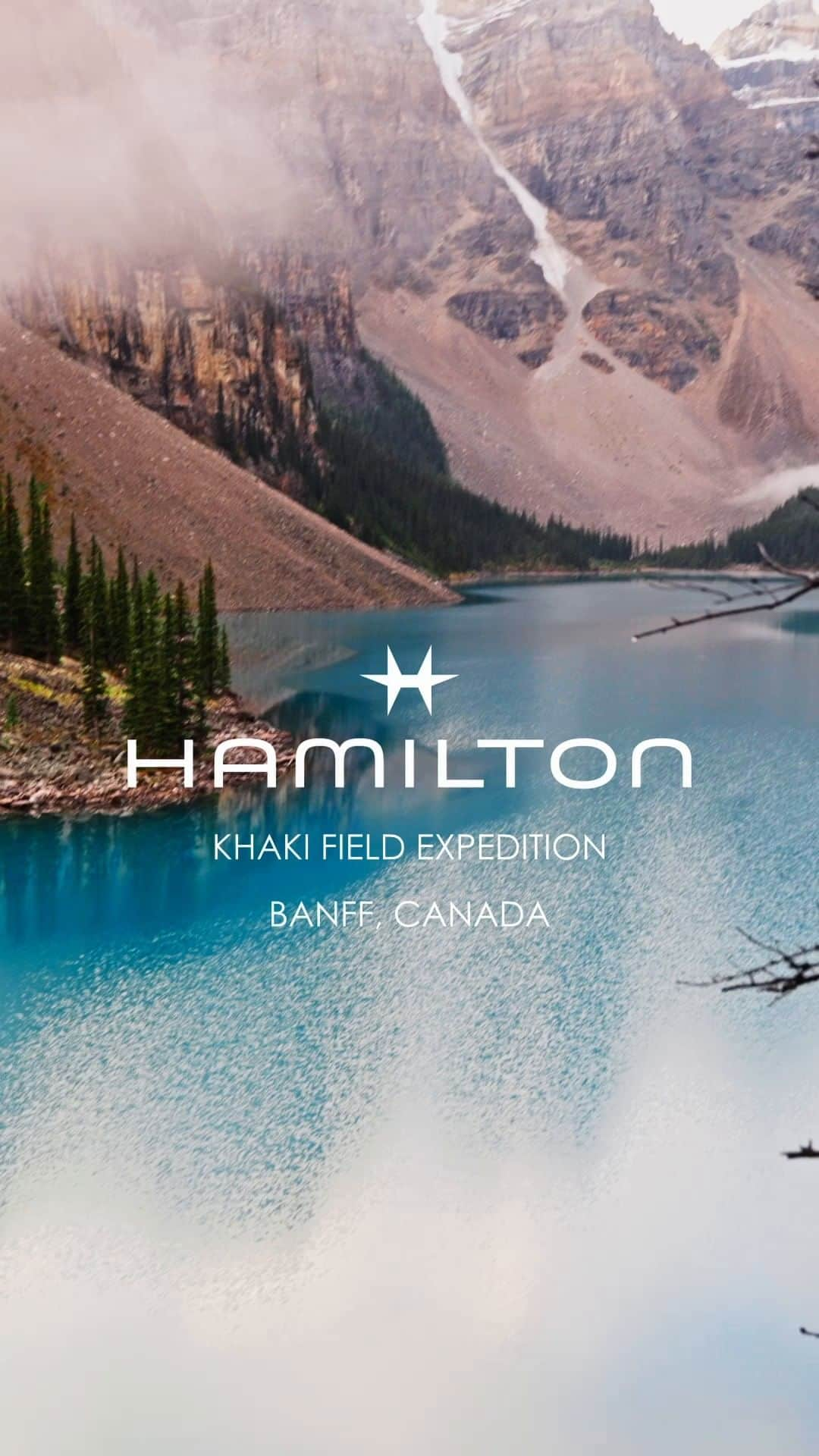 Hamilton Watchのインスタグラム：「Hamilton ventured to Banff, Canada, to put the Khaki Field Expedition timepiece through its paces. Unveiling what promises to be the ultimate adventure watch, our guests navigated a series of beautiful lakeside hikes, rocky terrains and ice fields, with the help of the new compass bezel feature to guide them.  Full video on YouTube!  #hamiltonwatch #stepoutside #expedition #new #adventureawaits @innes_simpson」