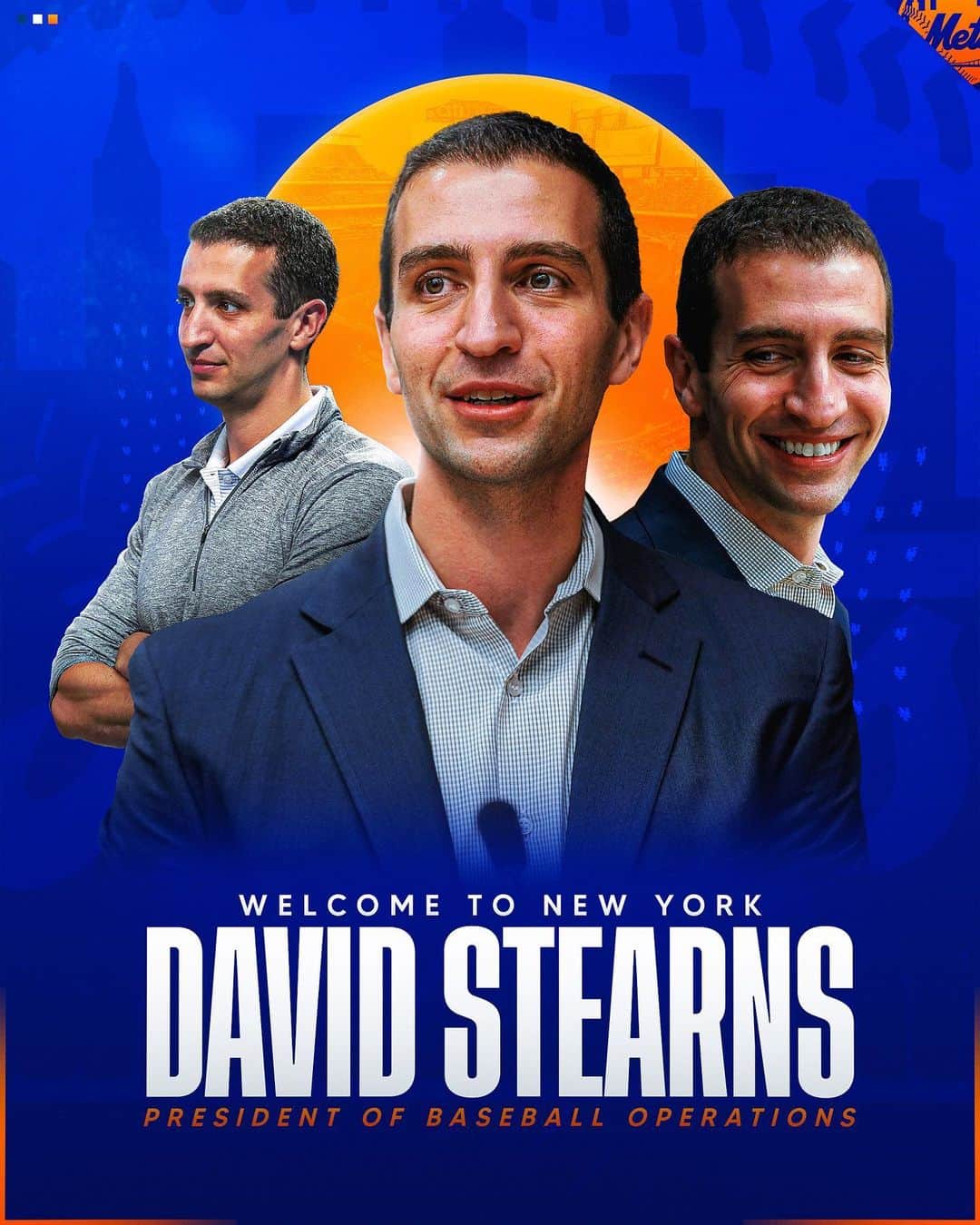 ニューヨーク・メッツのインスタグラム：「We’ve announced that David Stearns has been appointed President of Baseball Operations.  Welcome to the Mets, David!」