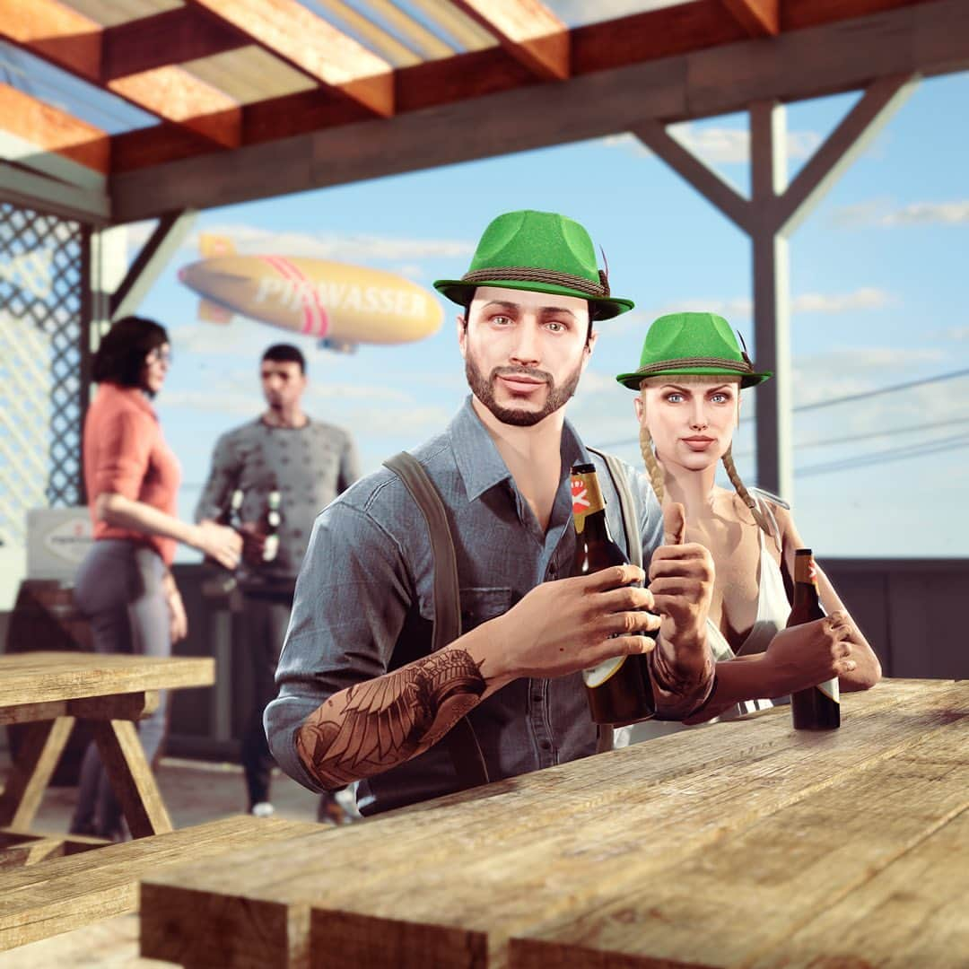 ロックスター・ゲームズのインスタグラム：「Celebrate Oktoberfest in traditional style with the Alpine Hat, added to your wardrobe when you play GTA Online through October 4.  Visit the link in our bio to the Rockstar Newswire for more information about this week’s events in GTA Online.」