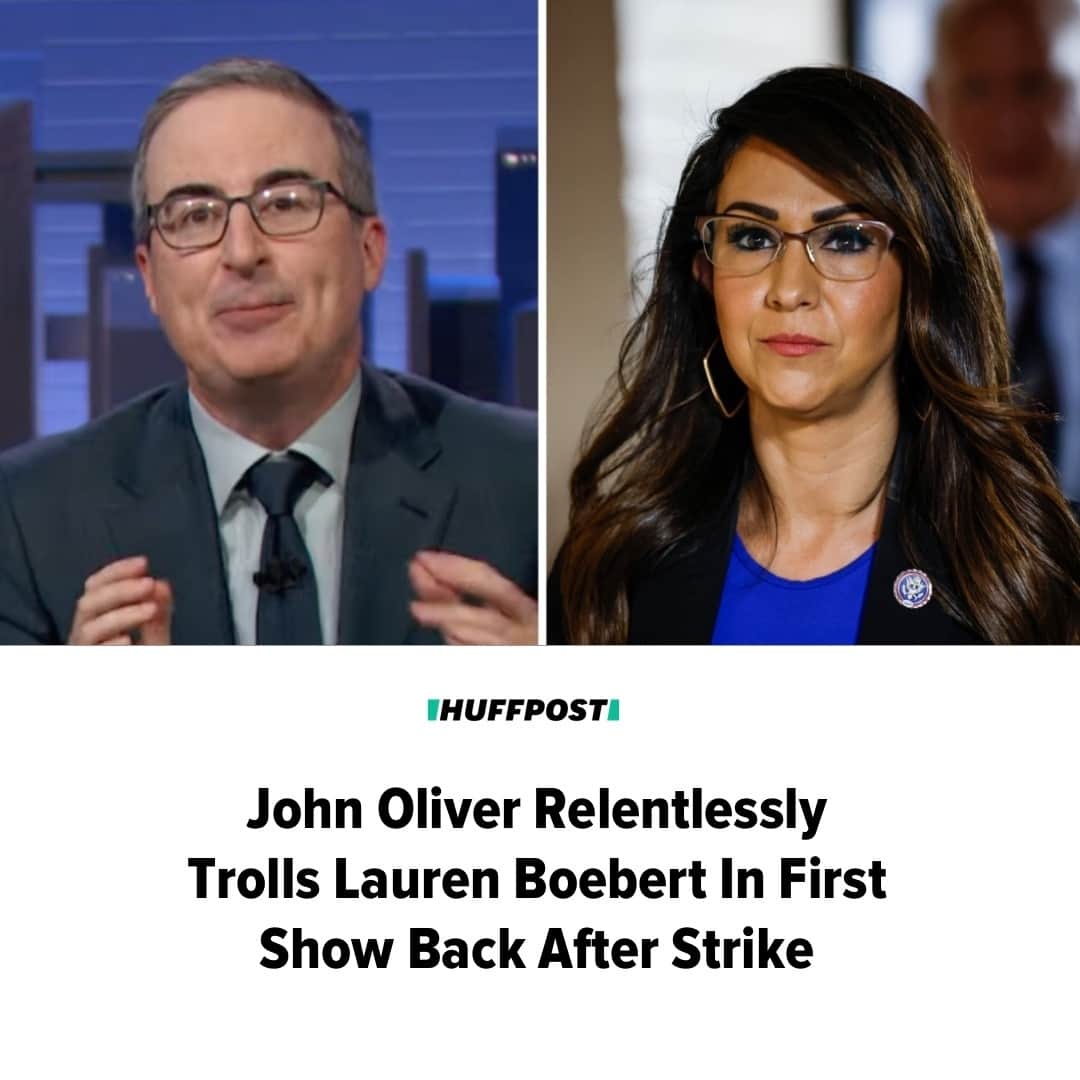 Huffington Postのインスタグラム：「HBO’s John Oliver tried to cover a lot of ground on Sunday, his first night back on the air since the writers strike put his show on hiatus in May.⁠ ⁠ But there was one story he had to keep going back to: Rep. Lauren Boebert (R-Colo.) getting kicked out of a performance of the “Beetlejuice” musical for vaping, being disruptive, taking pictures and apparently getting very handsy with her date during the show.⁠ ⁠ “I don’t want to get bogged down in it,” the “Last Week Tonight” host insisted. “After all, she was kicked out of the show, that is probably punishment enough.”⁠ ⁠ He moved onto a new topic, and began speaking about economic problems in Italy.⁠ ⁠ But he couldn’t stay focused as he kept interrupting his report on Italy to mention Boebert and the “fondling and light over-the-pants hands stuff which was caught on video.”⁠ ⁠ Oliver was also baffled by the fact that it was “Beetlejuice” and not “one of the more explicitly sexual ones like ‘Spring Awakening’ or ‘Rocky Horror’ or ‘Cats.’”⁠ ⁠ Watch the clip at our link in bio. // 📷 HBO/Getty // 🖊️ Ed Mazza」