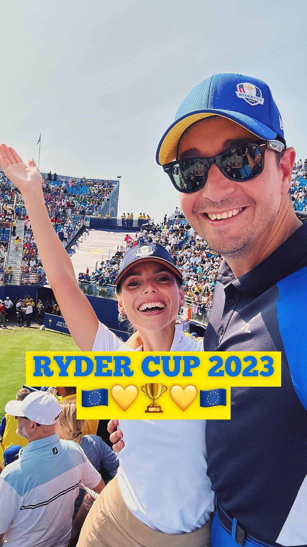 @LONDON | TAG #THISISLONDONのインスタグラム：「⛳️🏌🏽‍♂️ @MrLondon & @Alice.Sampo with our #London To The #RyderCup highlights! 🔥 What an amazing weekend! 🙌🏼😭💪🏼 Congrats @RyderCupEurope on a sensational win!! 🇪🇺💛🏆💛🇪🇺 History made!! 🙌🏼💪🏼🙌🏼    Great to see you @bonnie.and.slice 👋🏼💛💙 ___________________________________________  #🇬🇧 #golf #golflife #golfswing #golfaddict #golfstagram #golfer #golfcourse #🇮🇹 #rome #marcosimone #rydercup #rydercup2023 #europe #usa #🇺🇸 #italy #italia #italian #italytravel #italianstyle #jlindeberg #rydercupeurope #⛳️ #🏌🏽‍♂️#🏌🏻‍♀️」