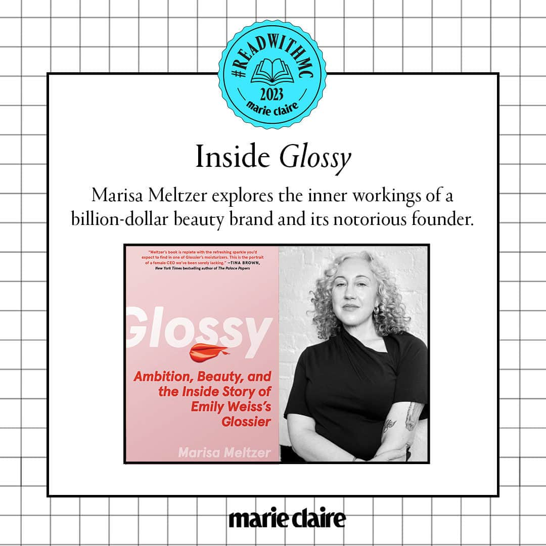 マリクレールのインスタグラム：「What does @marisameltzer hope is one takeaway from her new tell-all, #GlossyBook? “That books about brands and businesses can read like a thriller.”   The #ReadWithMC reviews are in, and our September book club pick was a hit indeed. “Just cause something is researched doesn’t mean it’s compelling,” writes one reviewer, “But the way [Meltzer] weaves the story of girl bosses, capitalism, and the toxicness behind the scenes is masterful.” Link in bio for more reviews.」