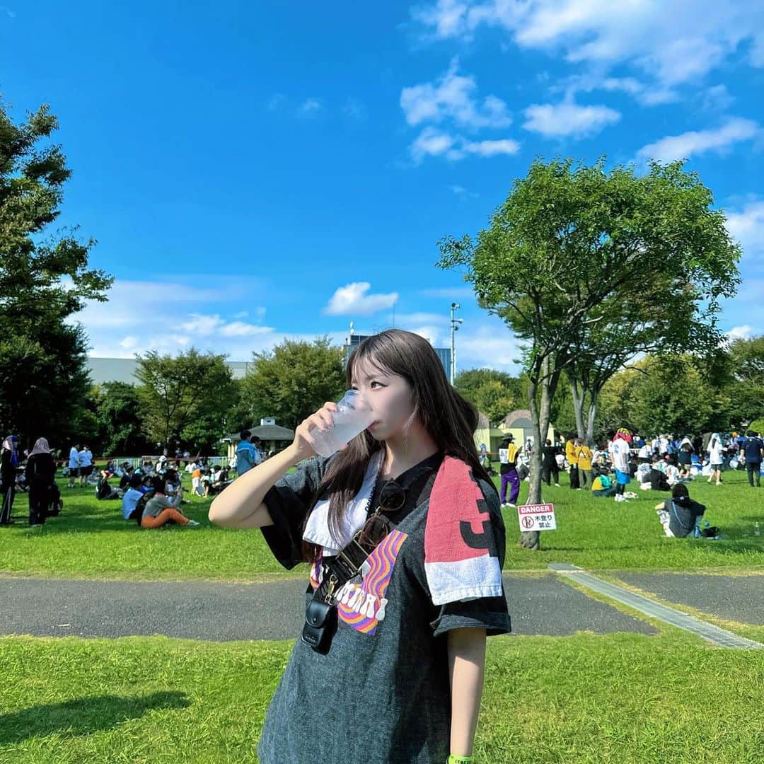 福田花音さんのインスタグラム写真 - (福田花音Instagram)「おそらくラスト夏フェスなぴあフェスの思い出🇯🇵最強フル装備参戦〜〜秋だけどぜんぜん夏の気温でたのしすぎた🌞」10月3日 11時22分 - kanon_fukuda