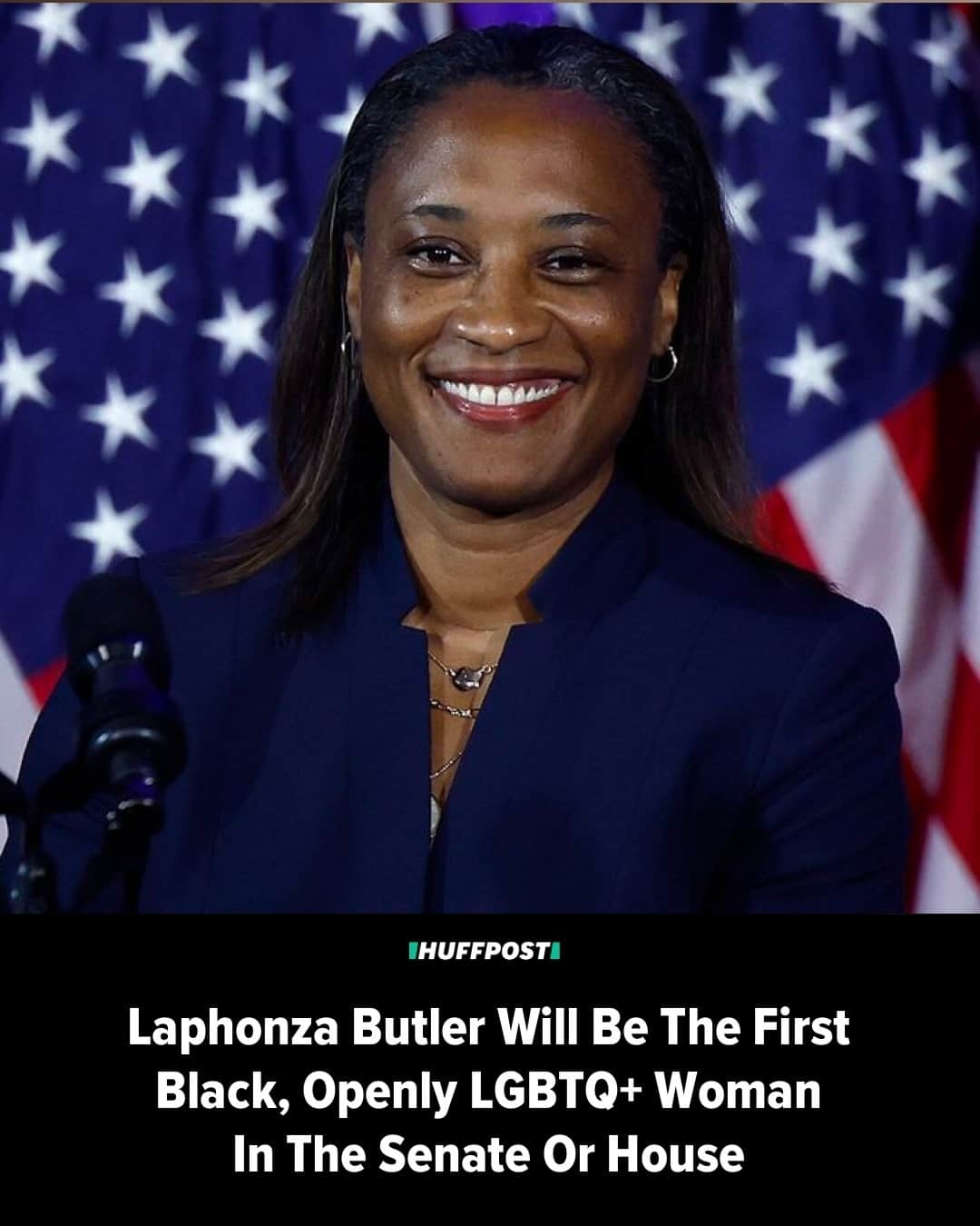 Huffington Postのインスタグラム：「Laphonza Butler, who California Gov. Gavin Newsom (D) appointed Sunday to finish out the late Dianne Feinstein’s Senate term, will make history when she’s sworn in.⁠ ⁠ She will be the first Black, openly LGBTQ+ woman to serve in either chamber of Congress.⁠ ⁠ “Today she shatters a rainbow ceiling in becoming the first out Black LGBTQ+ U.S. senator and she will serve knowing her presence and impact will be felt in countless ways,” Annise Parker, the president and CEO of LGBTQ+ Victory Institute, said in a statement Monday.⁠ ⁠ Read more at our link in bio. // 📷 Getty Images // 🖊 Jennifer Bendery」