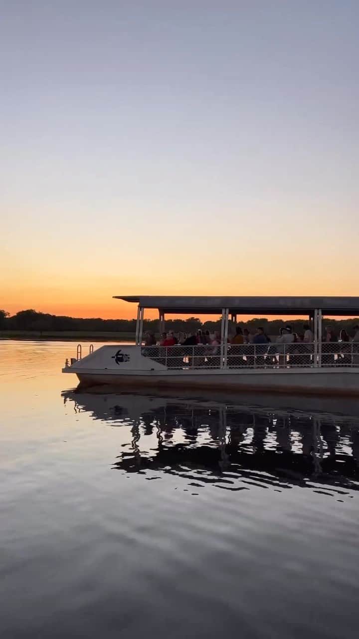 Australiaのインスタグラム：「Calling all nature lovers - this one’s a must-do!☝️🌿 Welcome to @kakadutourism’s Ngurrungurrudjba (#YellowWaterBillabong). Nestled in @ntaustralia’s #KakaduNationalPark, the Indigenous-led #YellowWaterBoatCruise is the perfect way to add some soft adventure to your next Darwin-based incentive program! Easily accommodating large groups across several boats, guests can enjoy bushfood-inspired canapés and refreshments as they cruise through these World Heritage-listed wetlands. You might even spot a saltwater croc or two (from a distance, of course!!) 🐊.   🎥: @lapwithnomap   📍: Yellow Waters Billabong, Kakadu National Park, #NorthernTerritory   #SeeAustralia #ComeAndSayGday #NTAustralia #MeetInAus @ntbusinessevents  ID: the video is a montage of a wildlife cruise in the Northern Territory. The footage shows the boat cruising through the billabong at sundown and the wildlife the guests on board spot (including crocodiles and birds).」