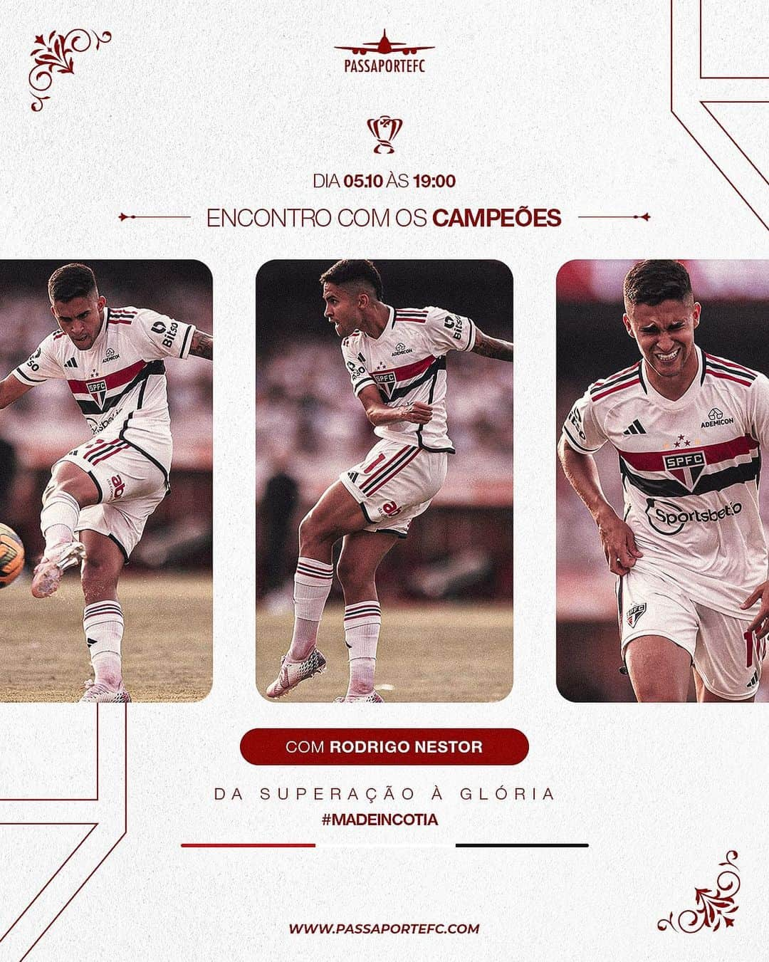 São Paulo FCさんのインスタグラム写真 - (São Paulo FCInstagram)「PassaporteFC apresenta: Encontro com Campeões 🏆  🏟 Uma experiência com a emoção do Morumbi Tour, mas com a presença especial de atletas que participaram da conquista inédita da Copa do Brasil 2023.  E para começarmos em grande estilo, convidamos o autor do golaço que confirmou o título no Morumbi: Rodrigo Nestor! É nesta quinta-feira (05/10), às 19h.  No São Paulo desde os 11 anos, nosso craque #MadeInCotia foi multicampeão já nas categorias de base. No elenco profissional, faturou o Paulistão de 2021 (com assistência na final) e a Copa do Brasil de 2023 (com assistência na ida e gol na volta).  Tem estrela ou não? 😁⭐  E aí? Partiu encontro com um dos protagonistas desse título histórico?  🗓 Quinta-feira (05/10) ⏰ 19h  Garanta sua vaga em: passaportefc.com (link nos stories)  #PassaporteFC #VamosSãoPaulo 🇾🇪」10月3日 4時16分 - saopaulofc