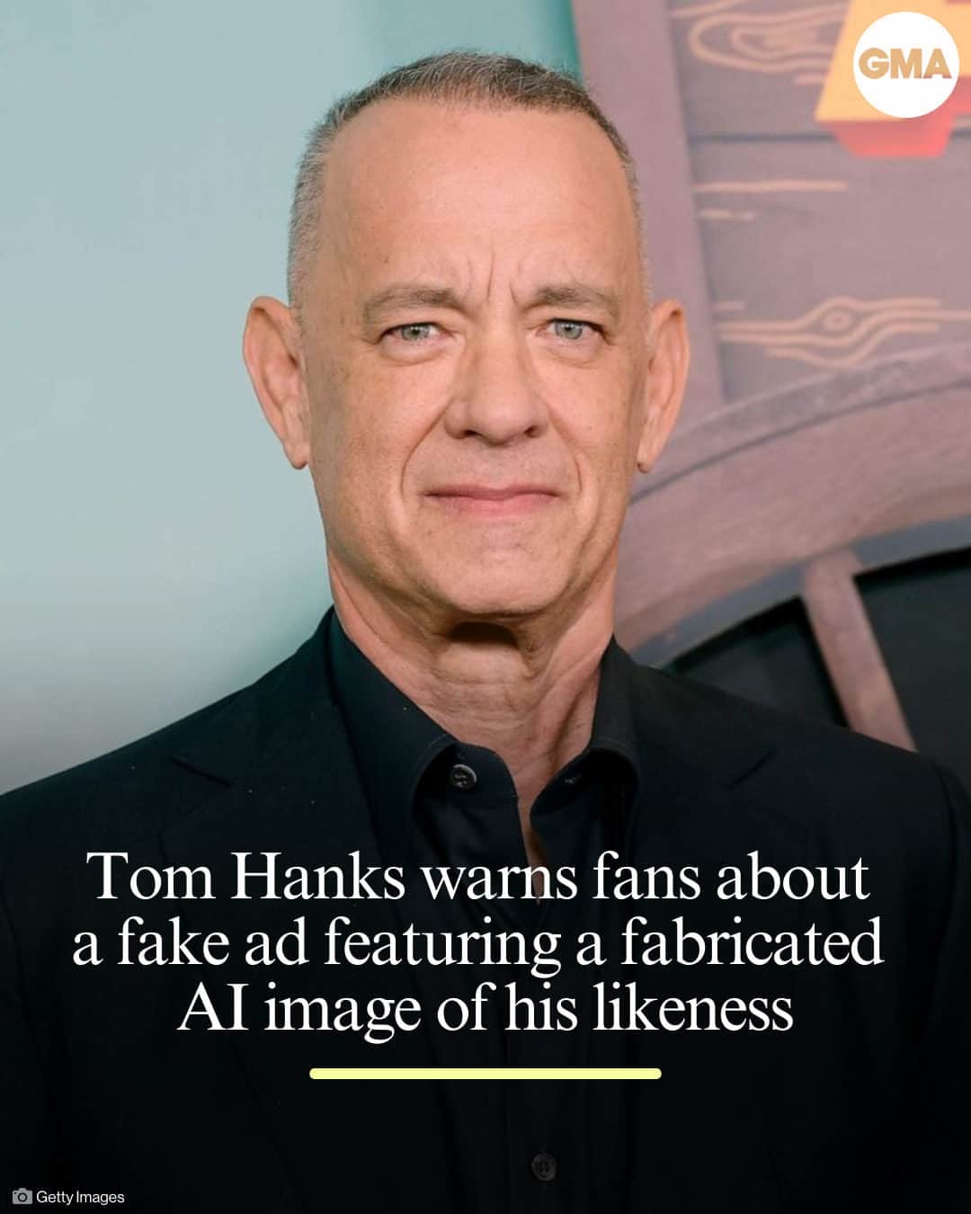 Good Morning Americaさんのインスタグラム写真 - (Good Morning AmericaInstagram)「Tom Hanks is warning fans about a fake advertisement using an artificial intelligence-generated version of his likeness without his permission.  The two-time Oscar-winning actor shared an image of the ad, which Hanks says falsely depicts him, with what appears to be an aged-down version of Hanks made using AI, to Instagram over the weekend.  More details at the link in bio.」10月3日 5時00分 - goodmorningamerica