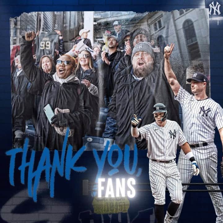 ニューヨーク・ヤンキースのインスタグラム：「Thanks for your support this season, Yankees fans 💙」