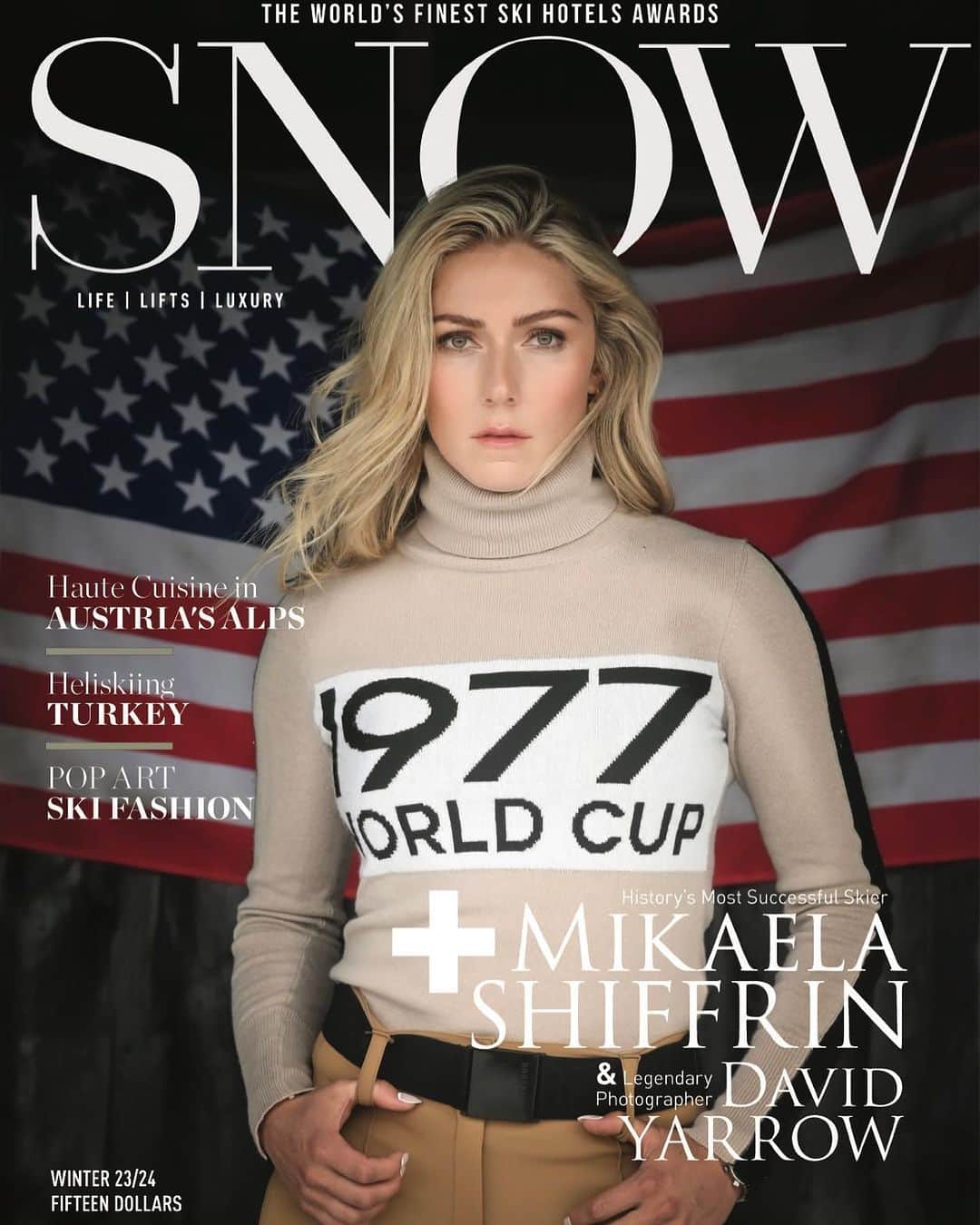 ミカエラ・シフリンのインスタグラム：「🤍❄️☺️ Winter is coming…  📷: @davidyarrow for @snowmagazine」