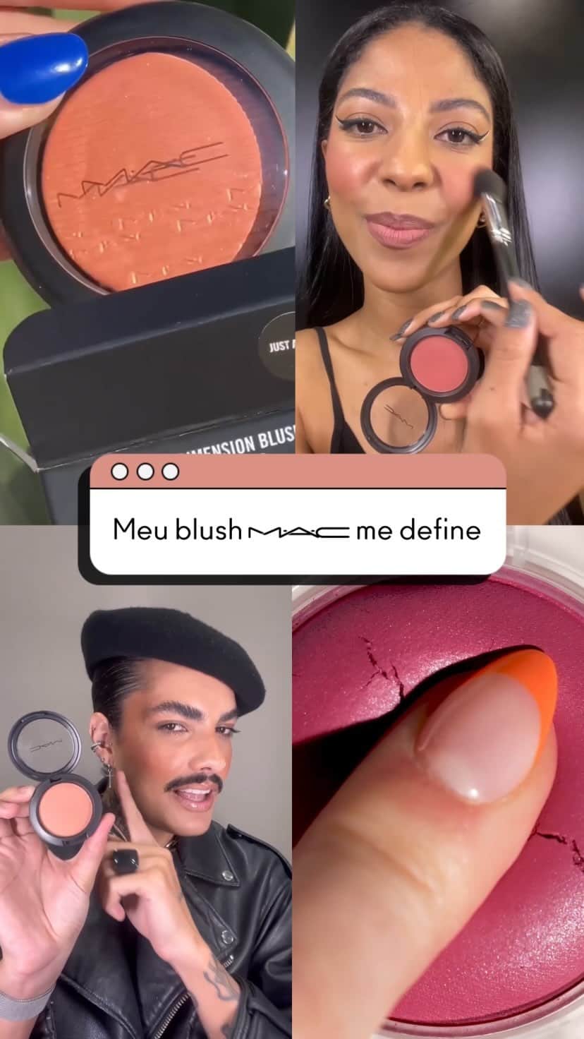 M·A·C Cosmetics BRのインスタグラム：「Outubro é o mês do blush aqui na M•A•C! 👀💖😳 Prepare-se para descobrir, todas as possibilidades do item de maquiagem mais cobiçado do momento ✨  Meu Blush me define. M•A•C, a número 1 em Blushes no Brasil. 💖  #BlushBlushBaby #MeuBlushÉMAC #MACSheertone #MACPowderBlush #MACSunbasque #MACBlush #MacGlowPlay #BlushGlowPlay #MACSheertone #MACMineralizeBlush #MACExtraDimension」