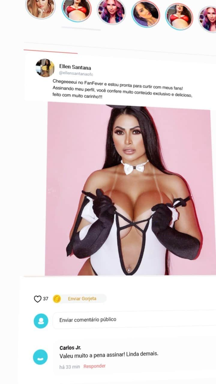 エレン・サンタナのインスタグラム：「Tem Miss Bumbum no @fanfeverbr sim! Pois é, amores, acabei de criar minha conta nessa plataforma de conteúdos por assinatura e estou louca para postar vários vídeos e fotos pra lá de quentes para meus assinantes! Vai rolar muito conteúdo exclusivo e apimentados para nos conectarmos daquele jeito gostoso! Assine meu perfil e confira. O link tá nos destaques.」