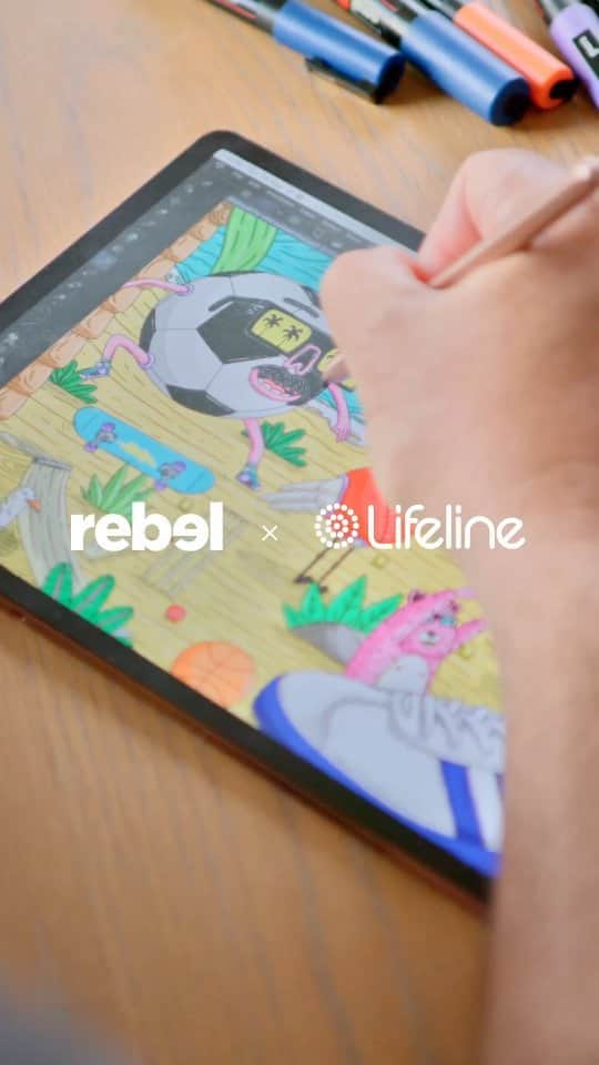 MULGAのインスタグラム：「Awesome to collab with @rebelsport and @adidas for the Collab Collection with 100% of the profits going to @lifelineaustralia 🤝😎🤝⁣ ⁣ #mulgatheartist #rebelsport #sportiscalling #mentalhealth #rebellifeline #adidas #lifeline」