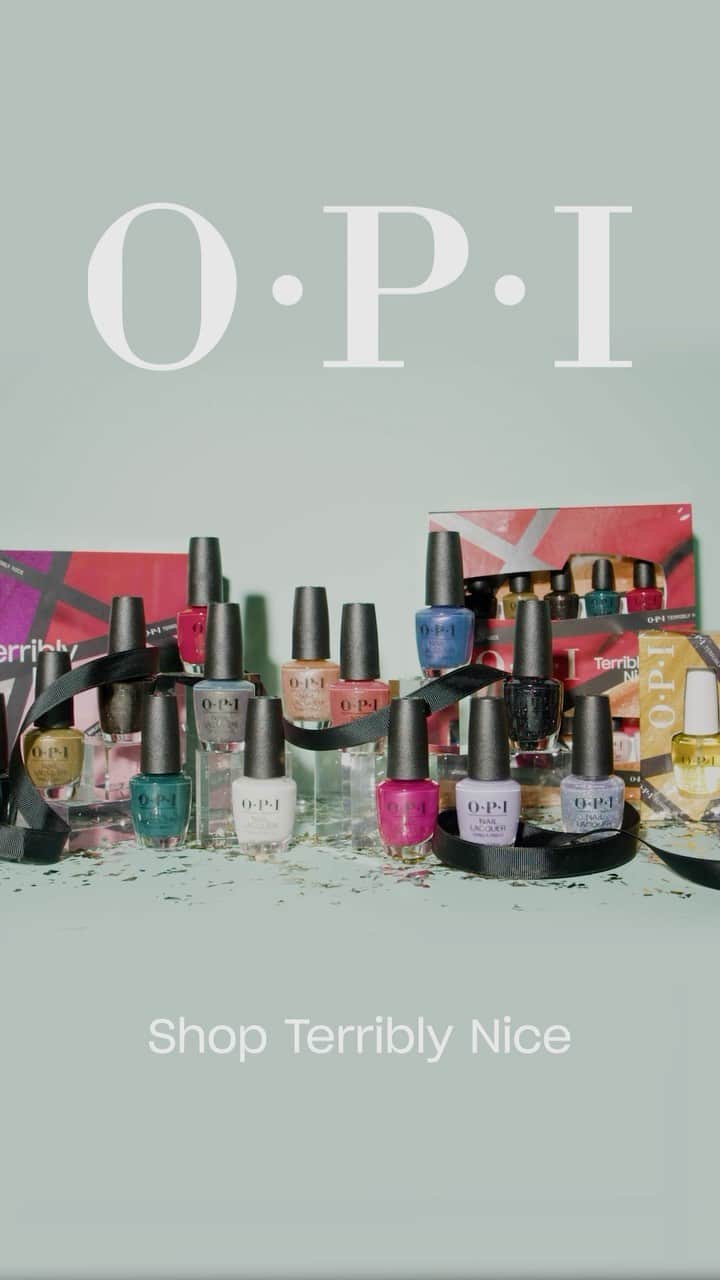 OPIのインスタグラム：「‘Tis the szn to be naughty AND nice. Introducing our limited edition #OPITerriblyNice collection, featuring spirited shades, festive finishes, and so. mani. gifts. 🎁✨    #OPI #OPIObsessed #holidaynails」