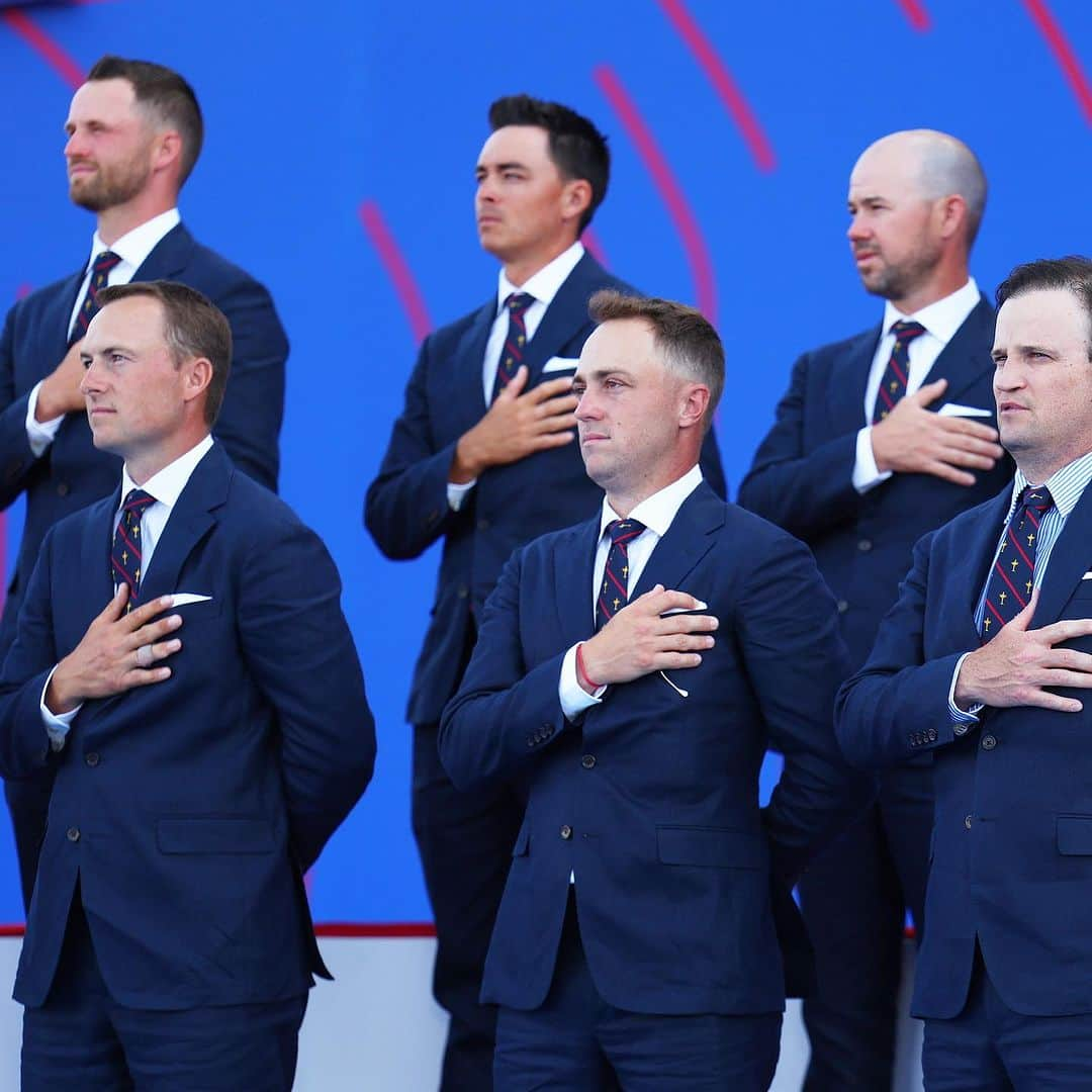 Jordan Spiethさんのインスタグラム写真 - (Jordan SpiethInstagram)「I’m always proud to wear red, white and blue — especially with these guys 🇺🇸 @rydercupusa」10月3日 7時31分 - jordanspieth