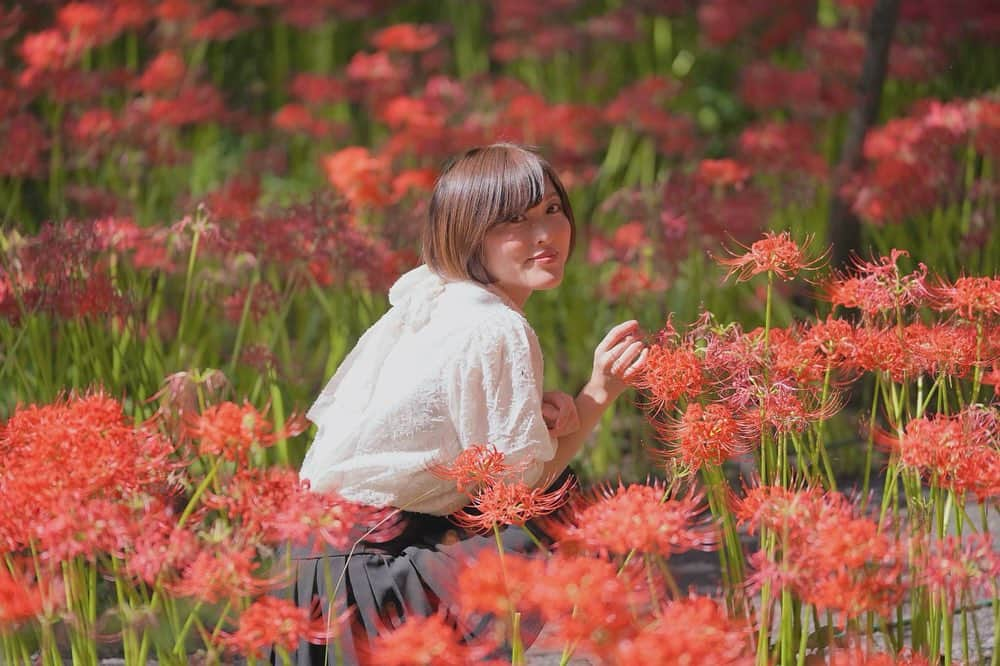 可愛ゆりあさんのインスタグラム写真 - (可愛ゆりあInstagram)「曼珠沙華🌺  #ポートレート　#ポートレート撮影 #ポートレートモデル　#portrait #曼珠沙華　#花と私　#プルクラ撮影会 #撮影モデル　#撮影会モデル」10月3日 10時13分 - smilrina.love